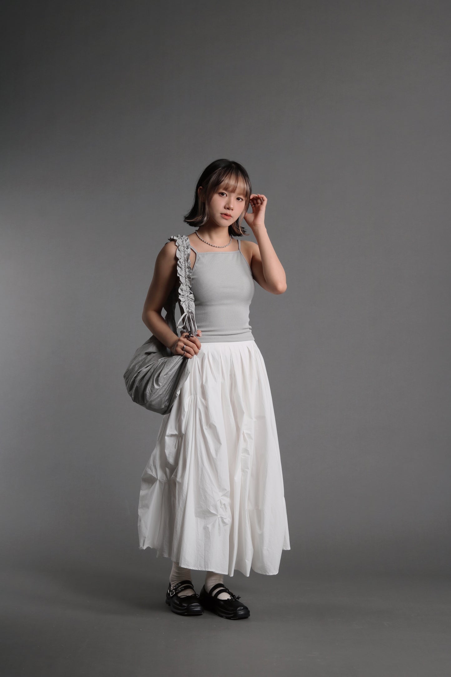 Doll Gathered Skirt (White)