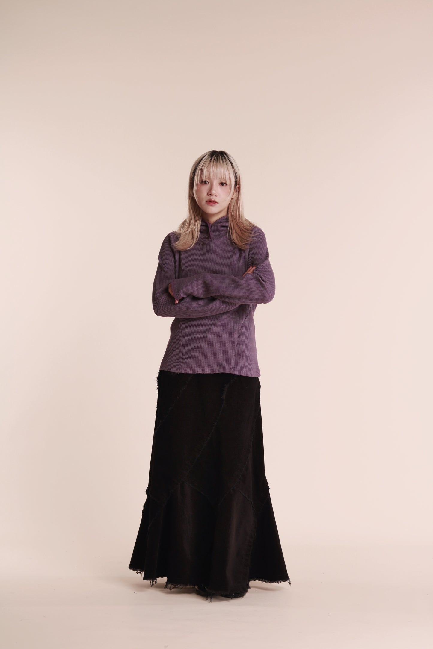 Frayed Mermaid Skirt (Black)