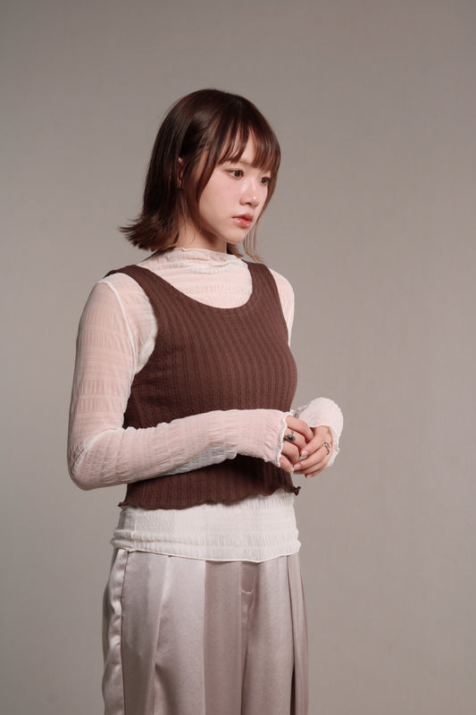 Ribbed Tank Top (Brown)