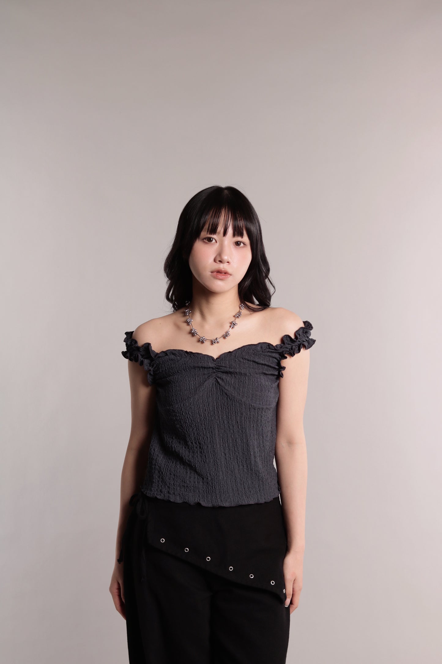 Gathered Top (Charcoal)