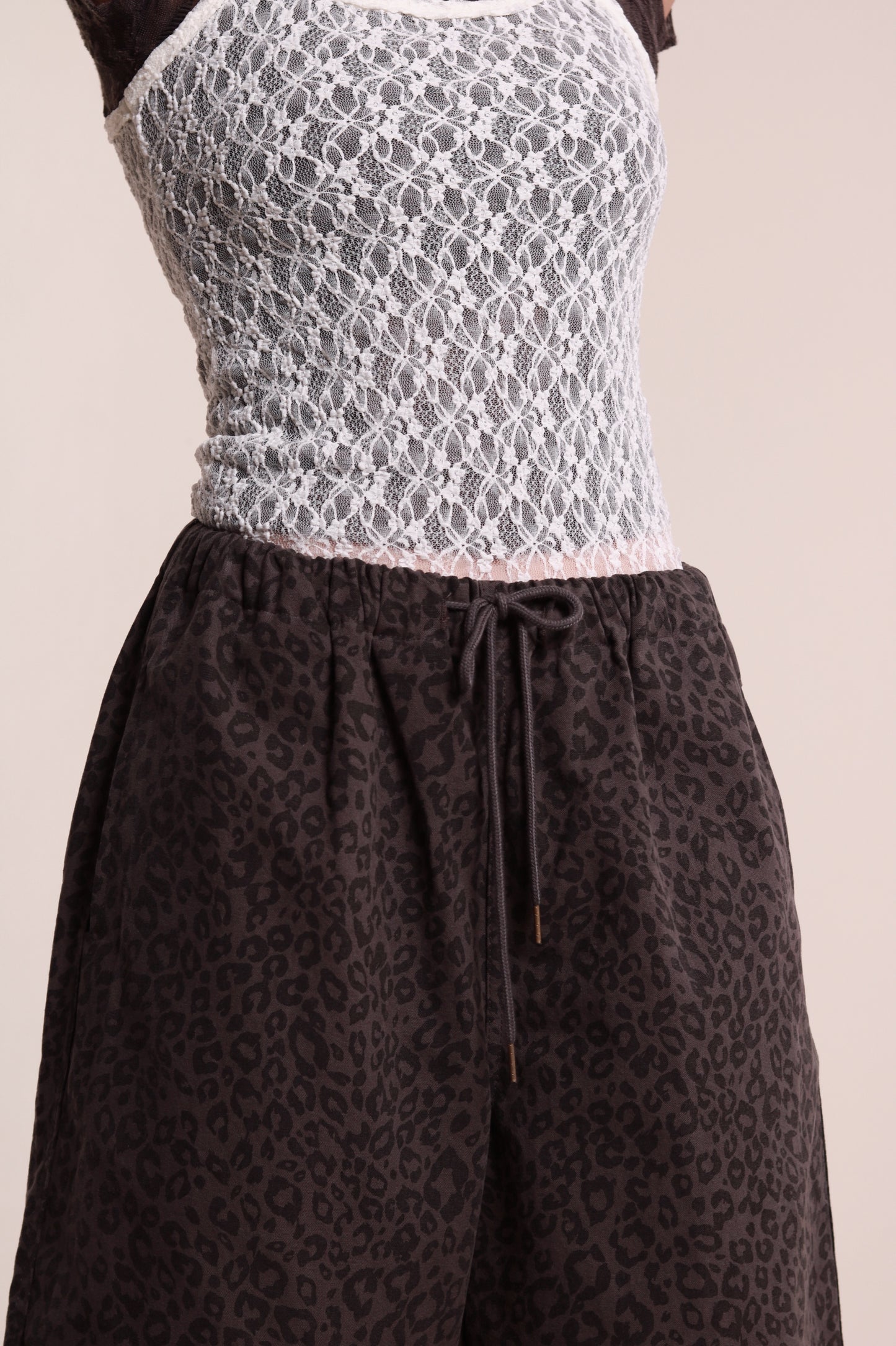Leopard Shorts (Charcoal)