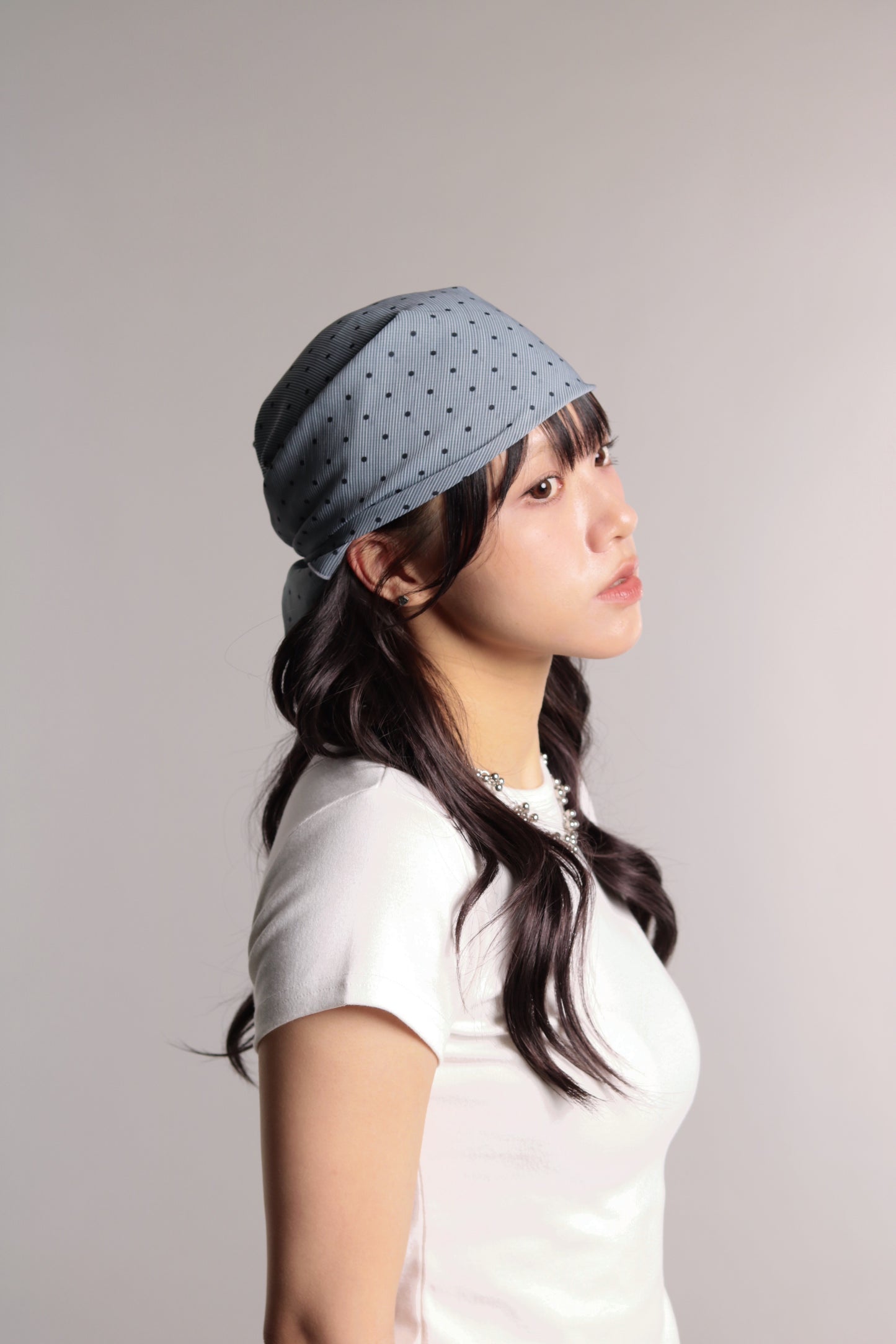 Polka Dot Scarf (Grey Blue)