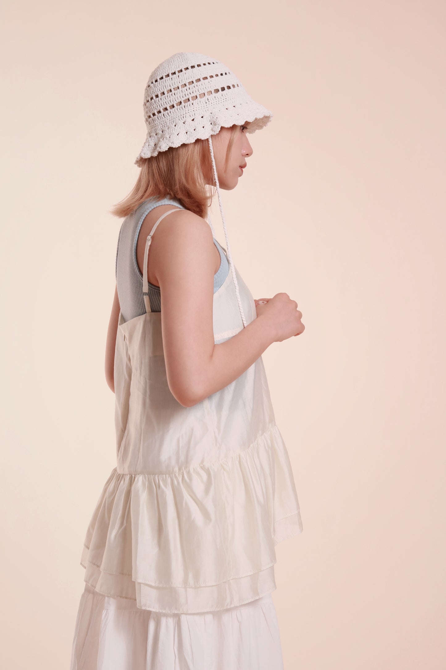 Ruffle Sleeveless Top (Ivory)