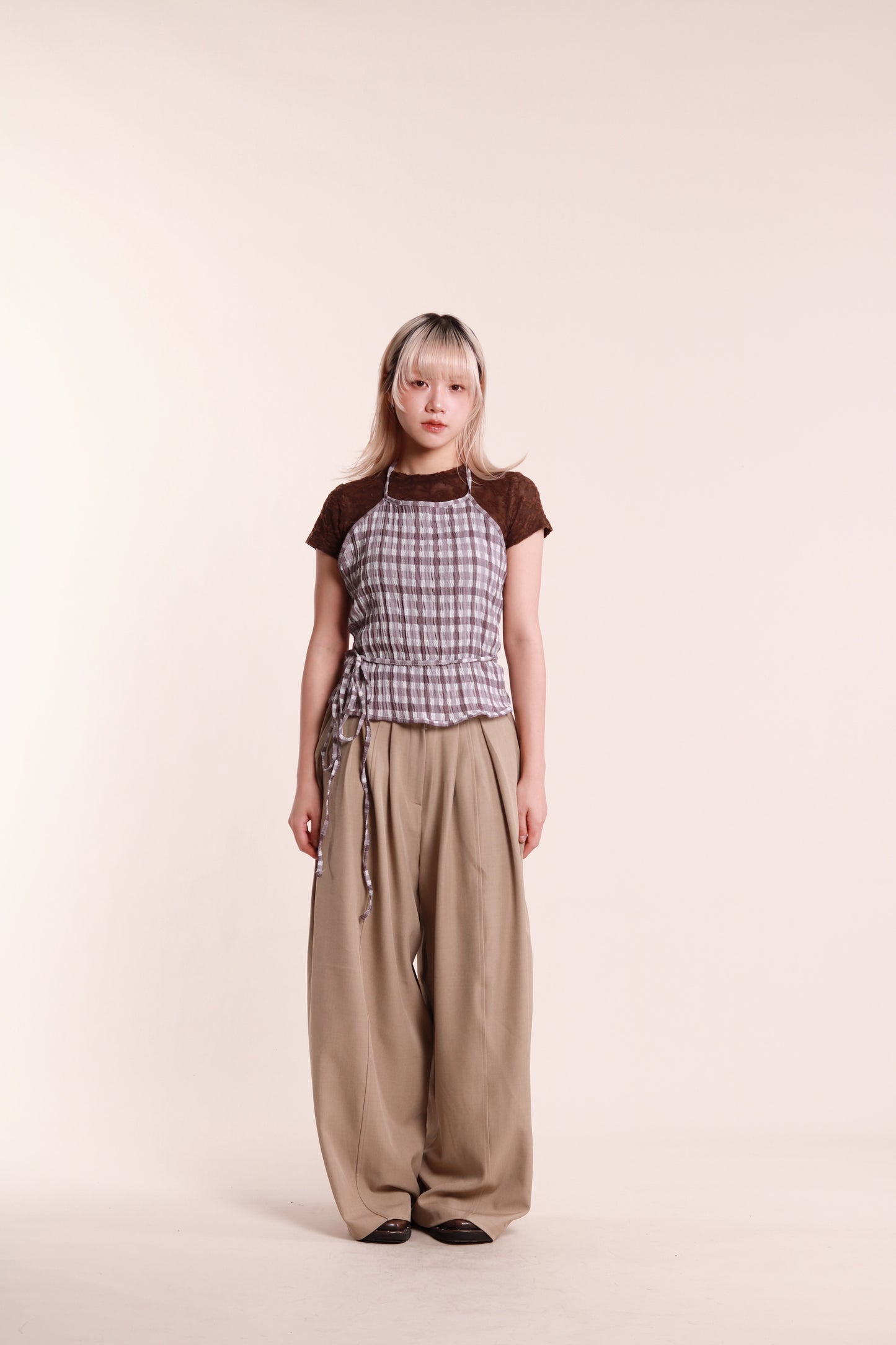 Checkered Halter Top (Purple)