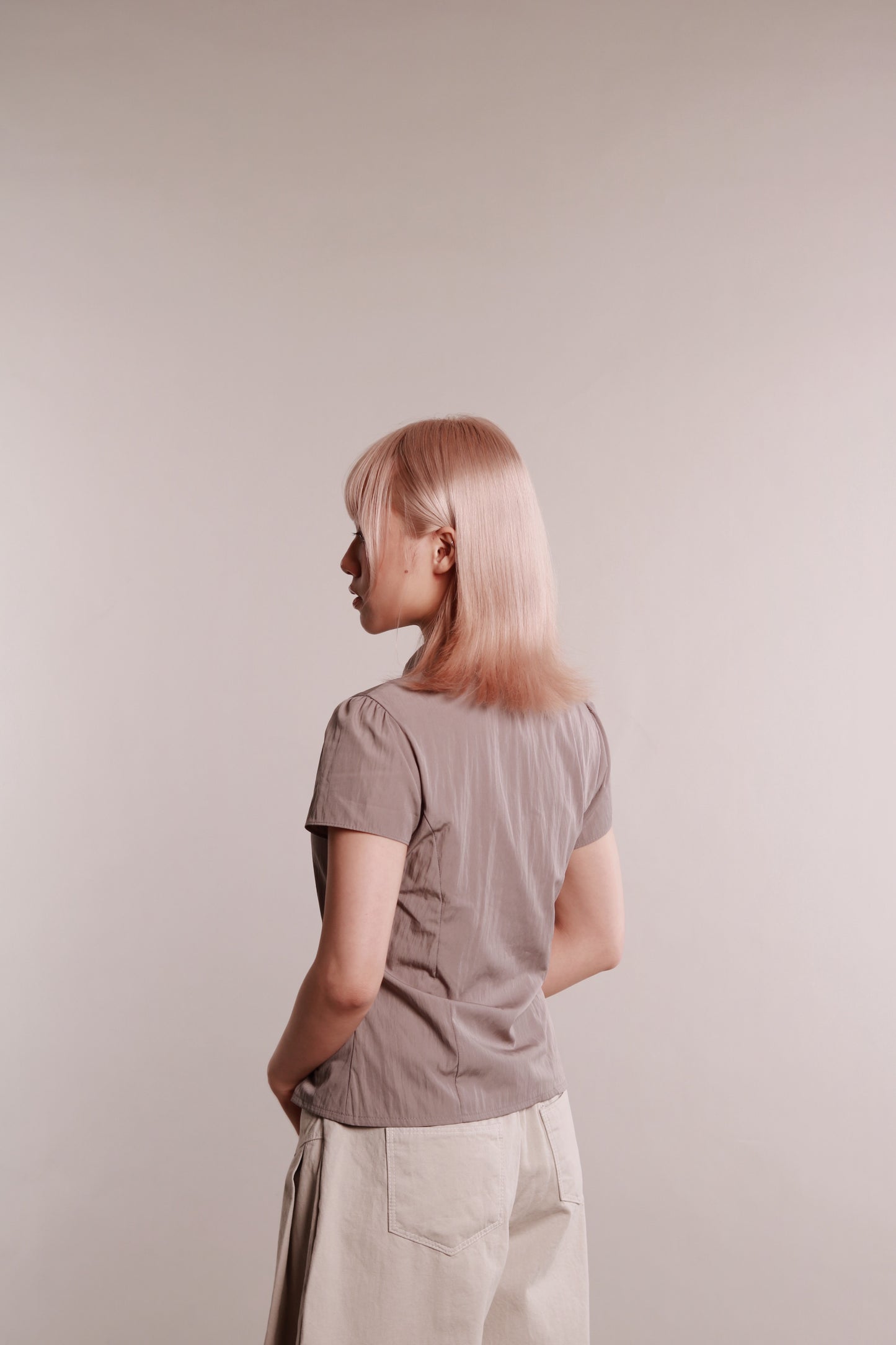 Gentle Pleat Shirt (Grey)