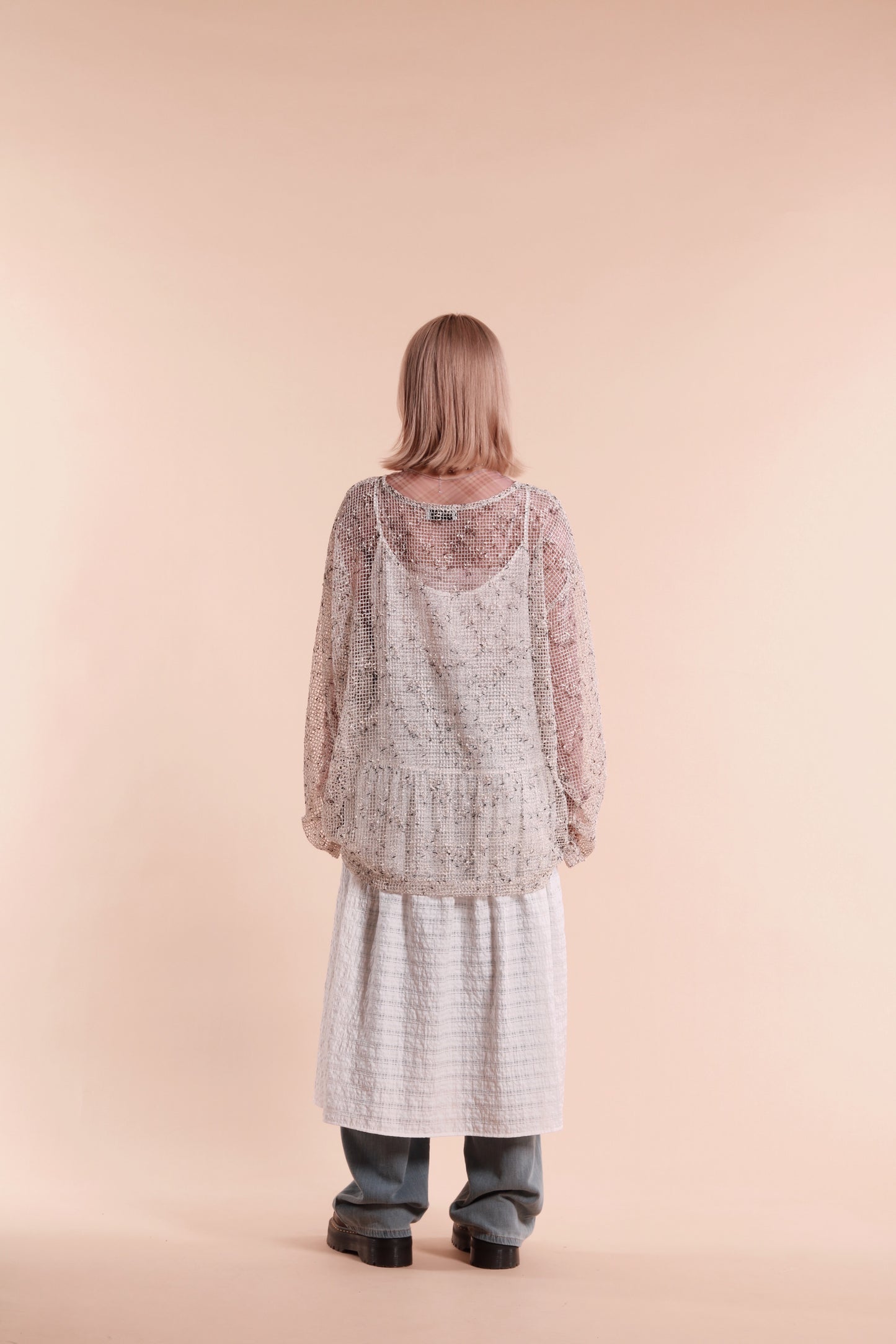 Checkered See Through Top (Pink)