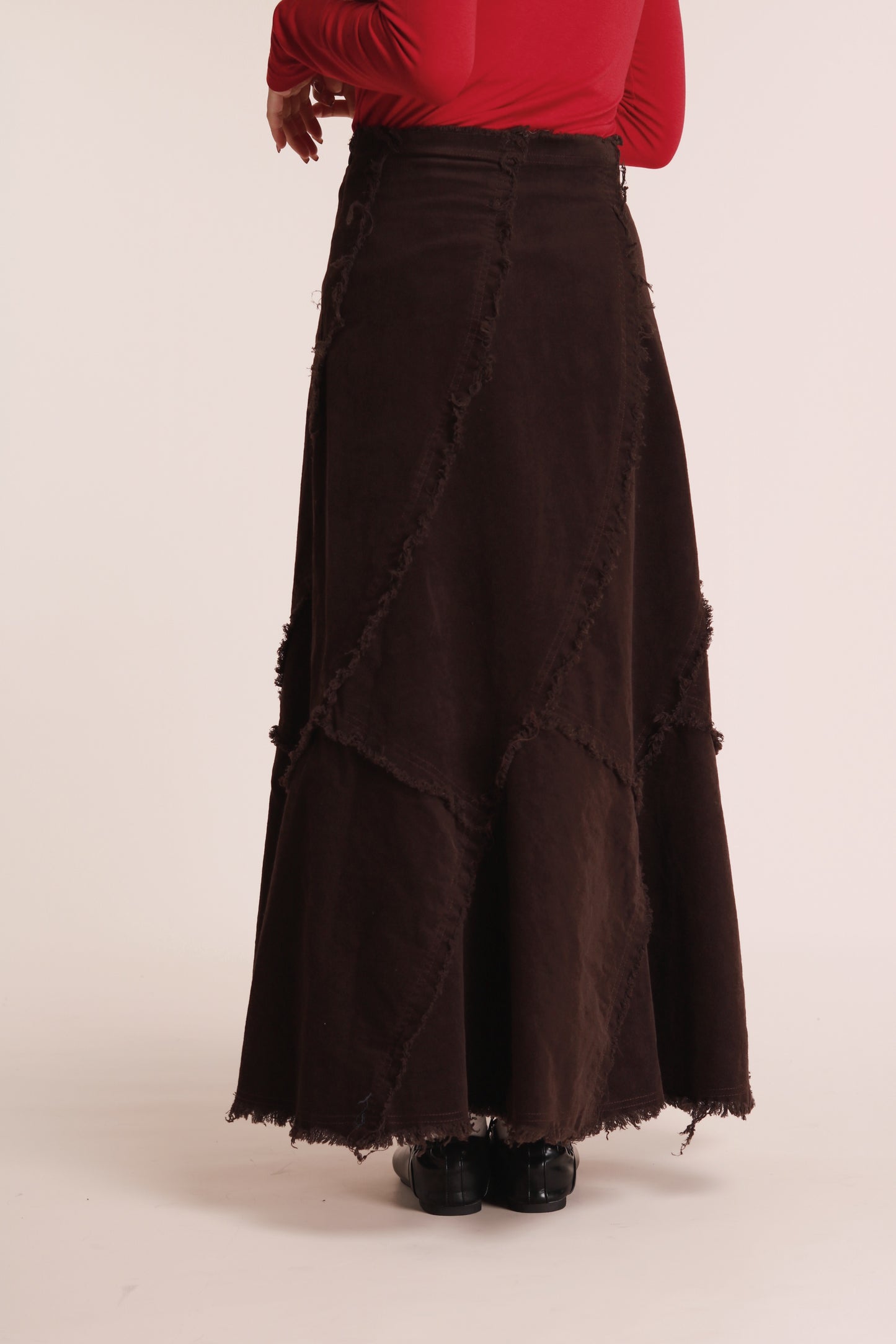 Frayed Mermaid Skirt (Brown)