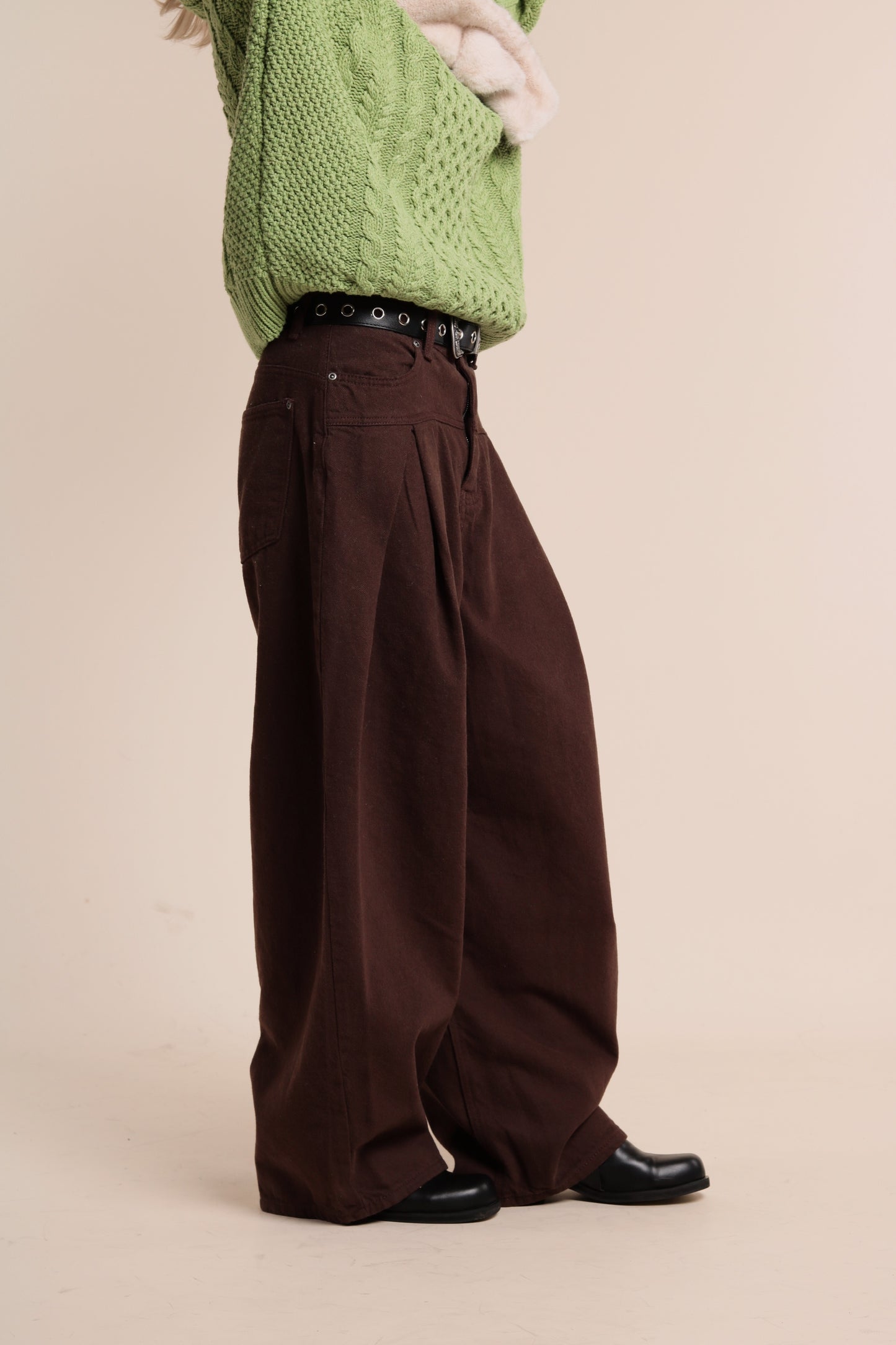 Nolan Pleat Pants (Brown)