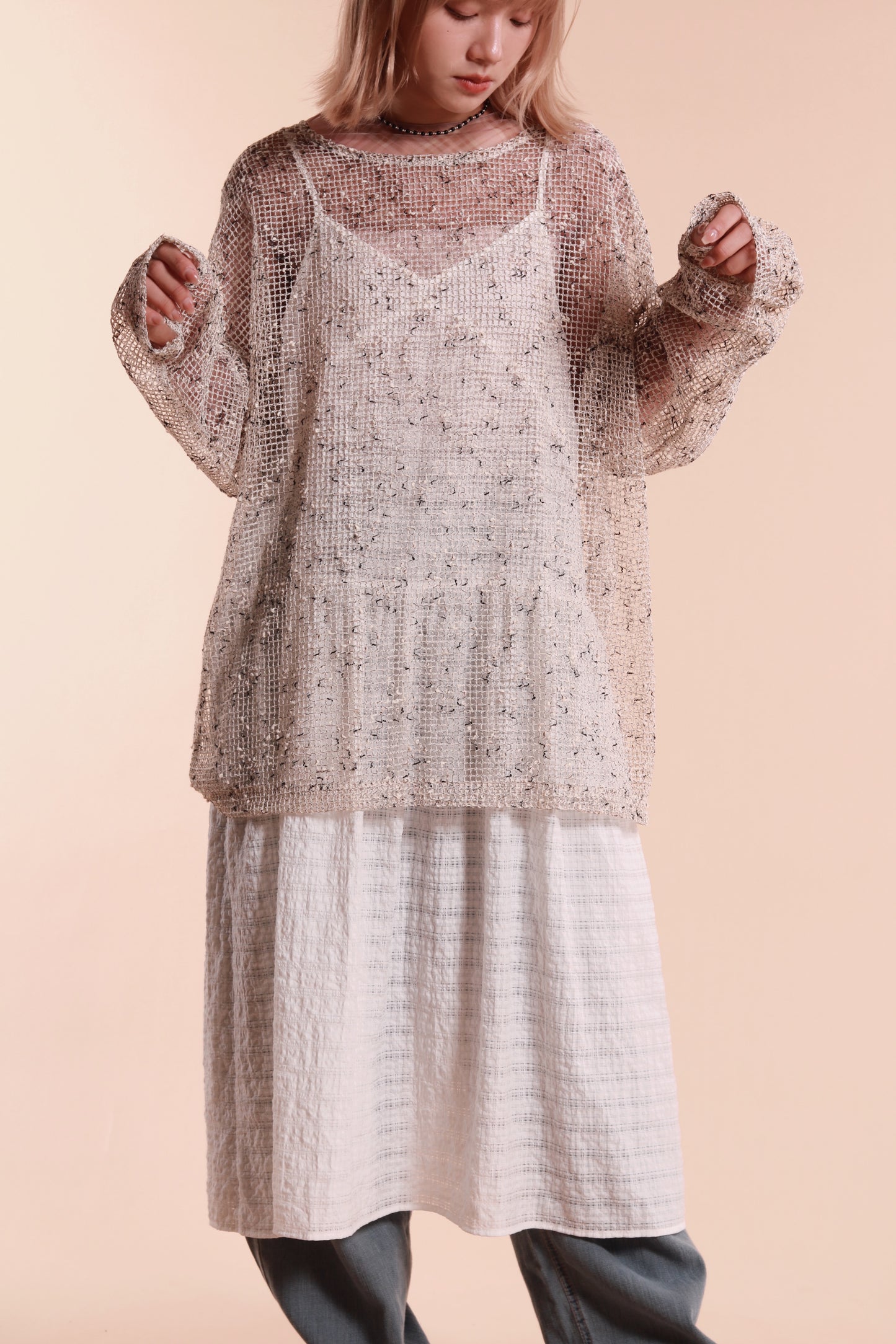 Oversized Net Top (Ivory)