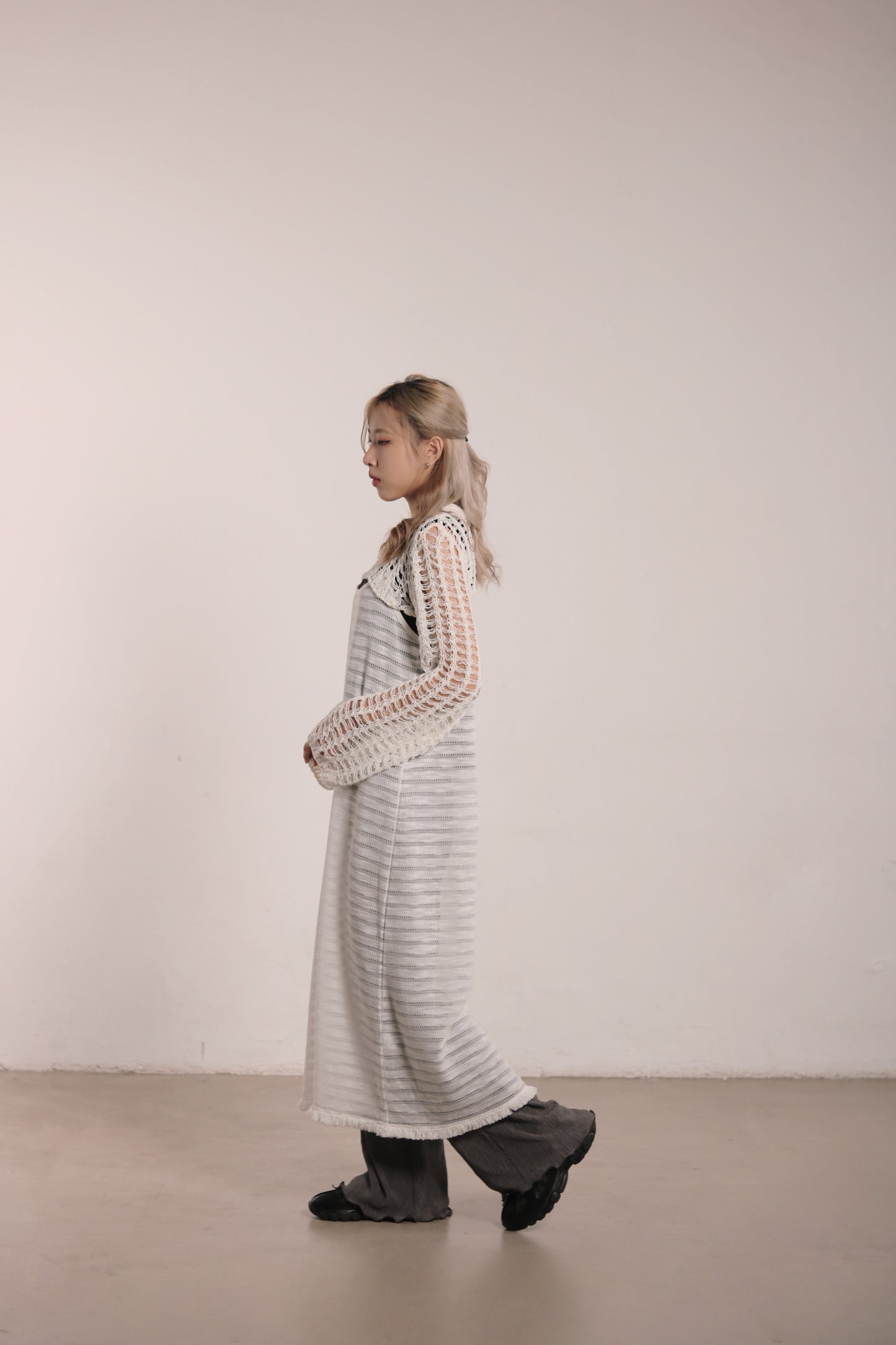 Net Crop Top (White)