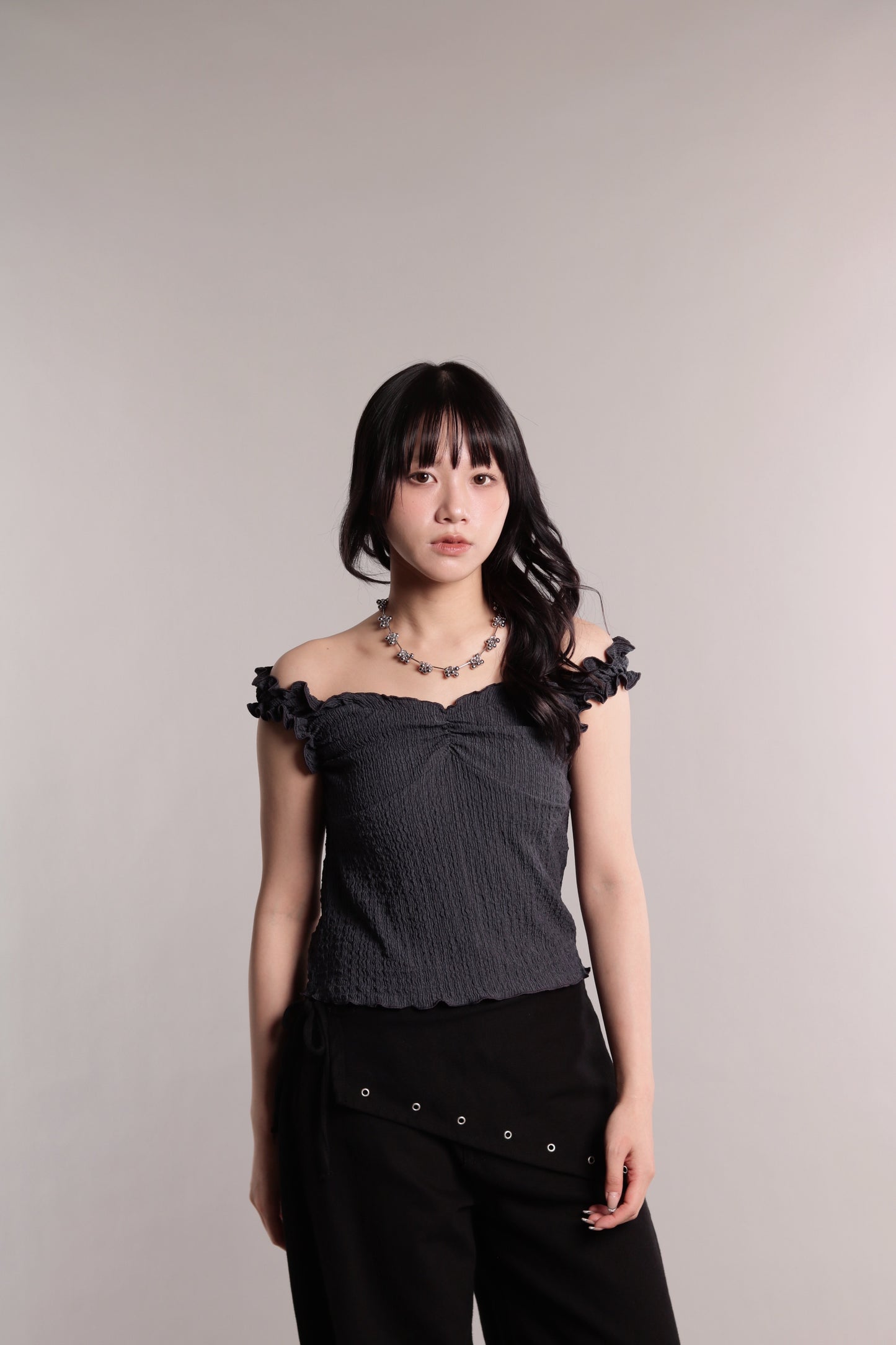 Gathered Top (Charcoal)