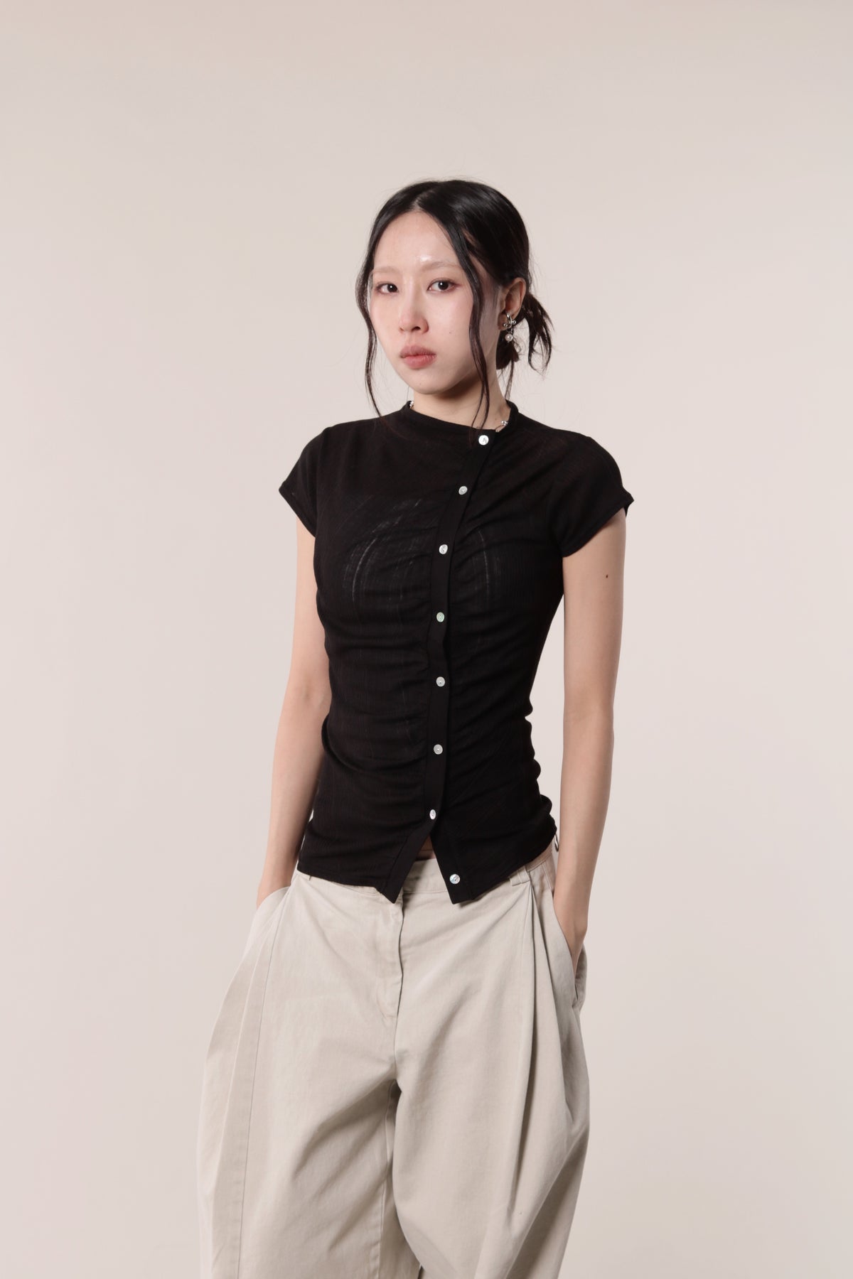 Sep Gathered Tee (Black)