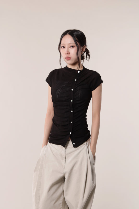 Sep Gathered Tee (Black)