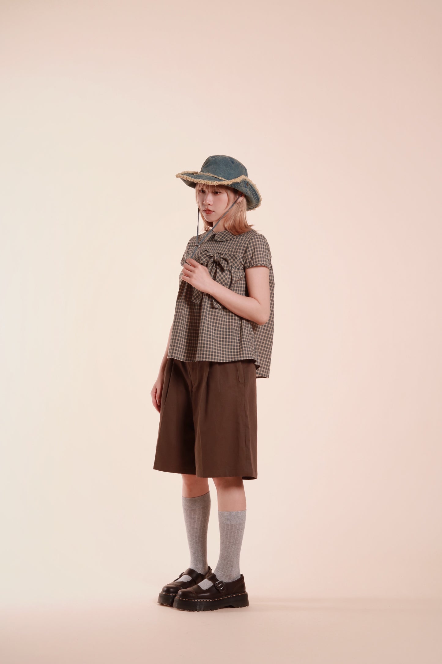 Doll Bow Blouse (Beige)