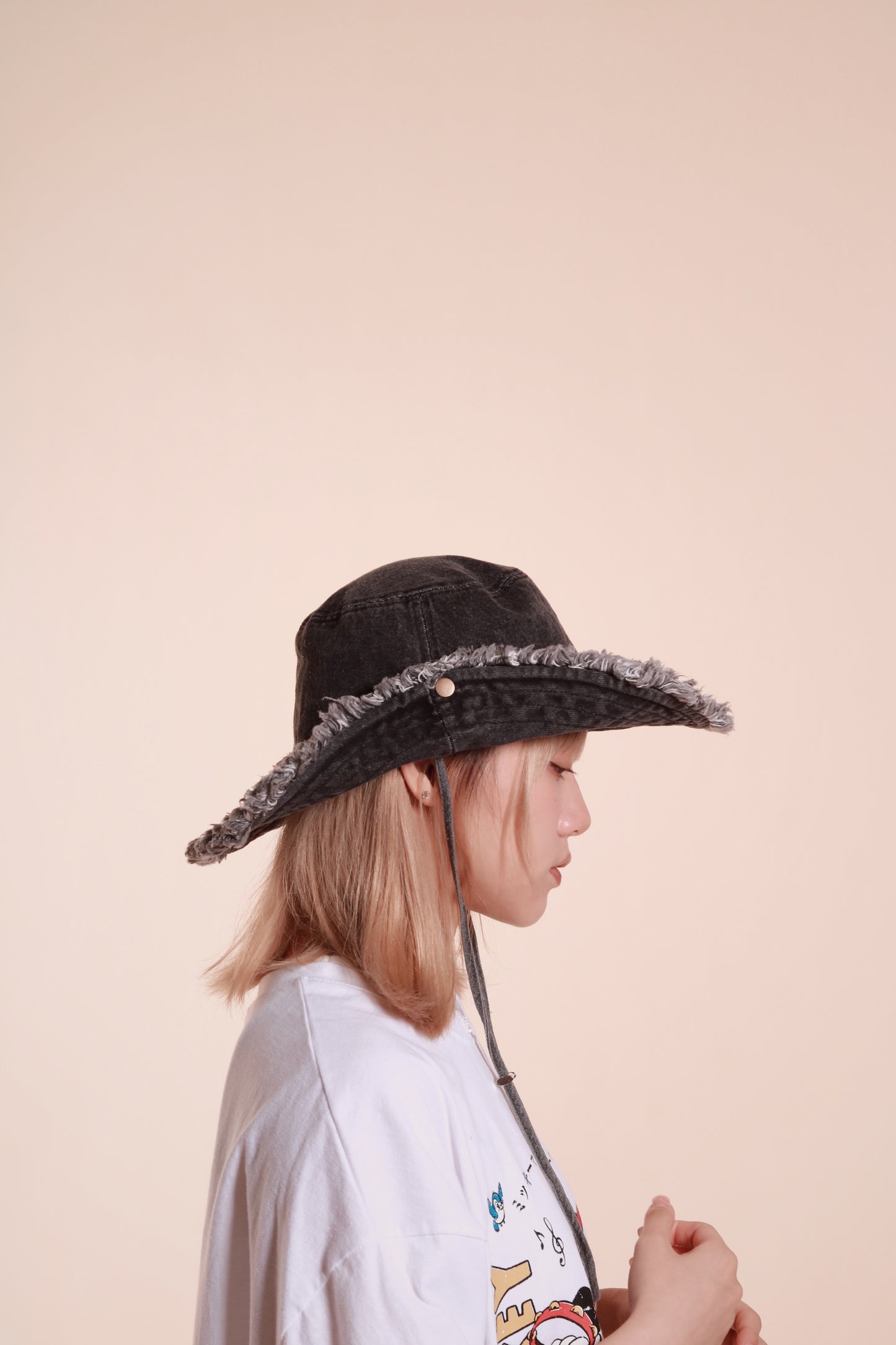 Cow Boy Denim Hat (Black)