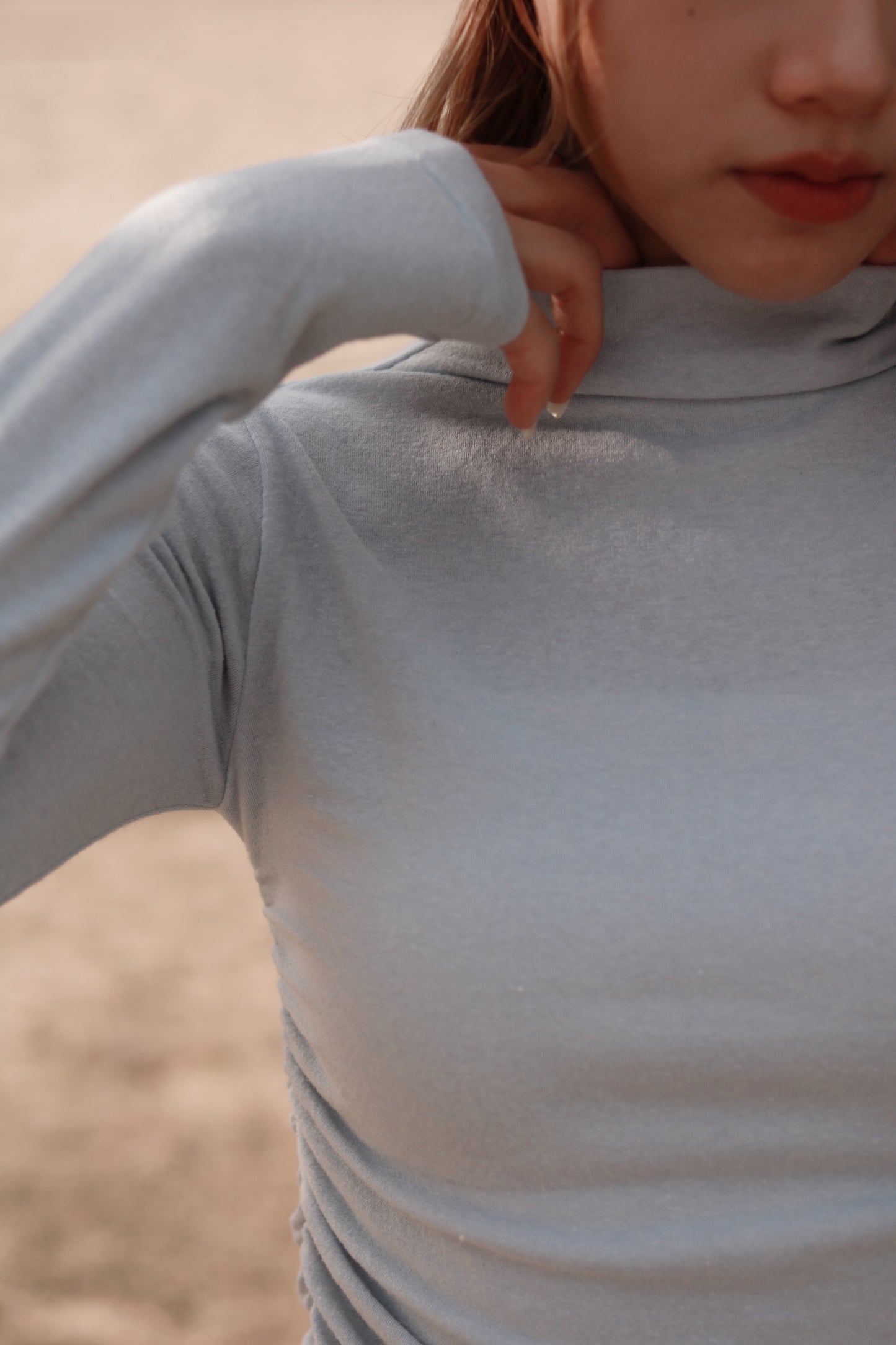 Spring Gathered Top (Baby Blue)