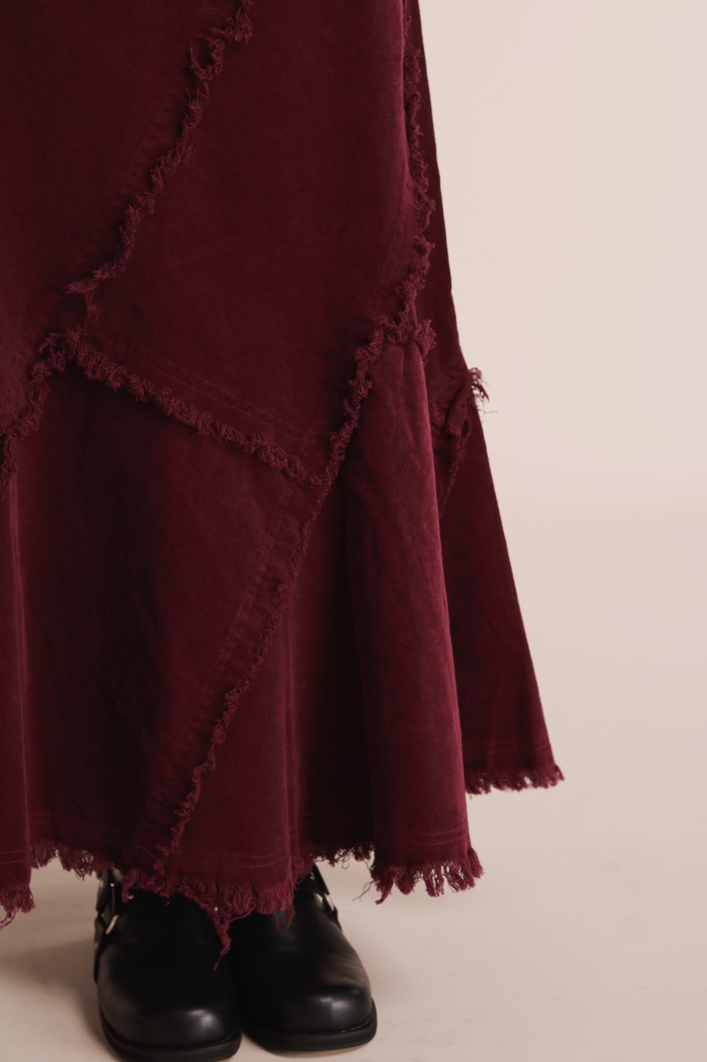 Frayed Mermaid Skirt (Wine)