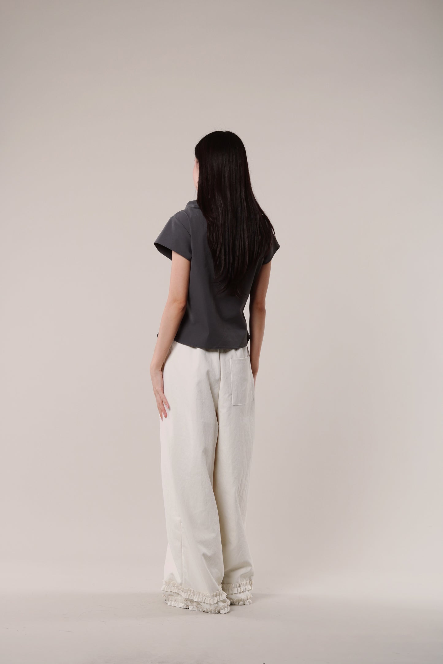 Double Ruffle Pants (Ivory)