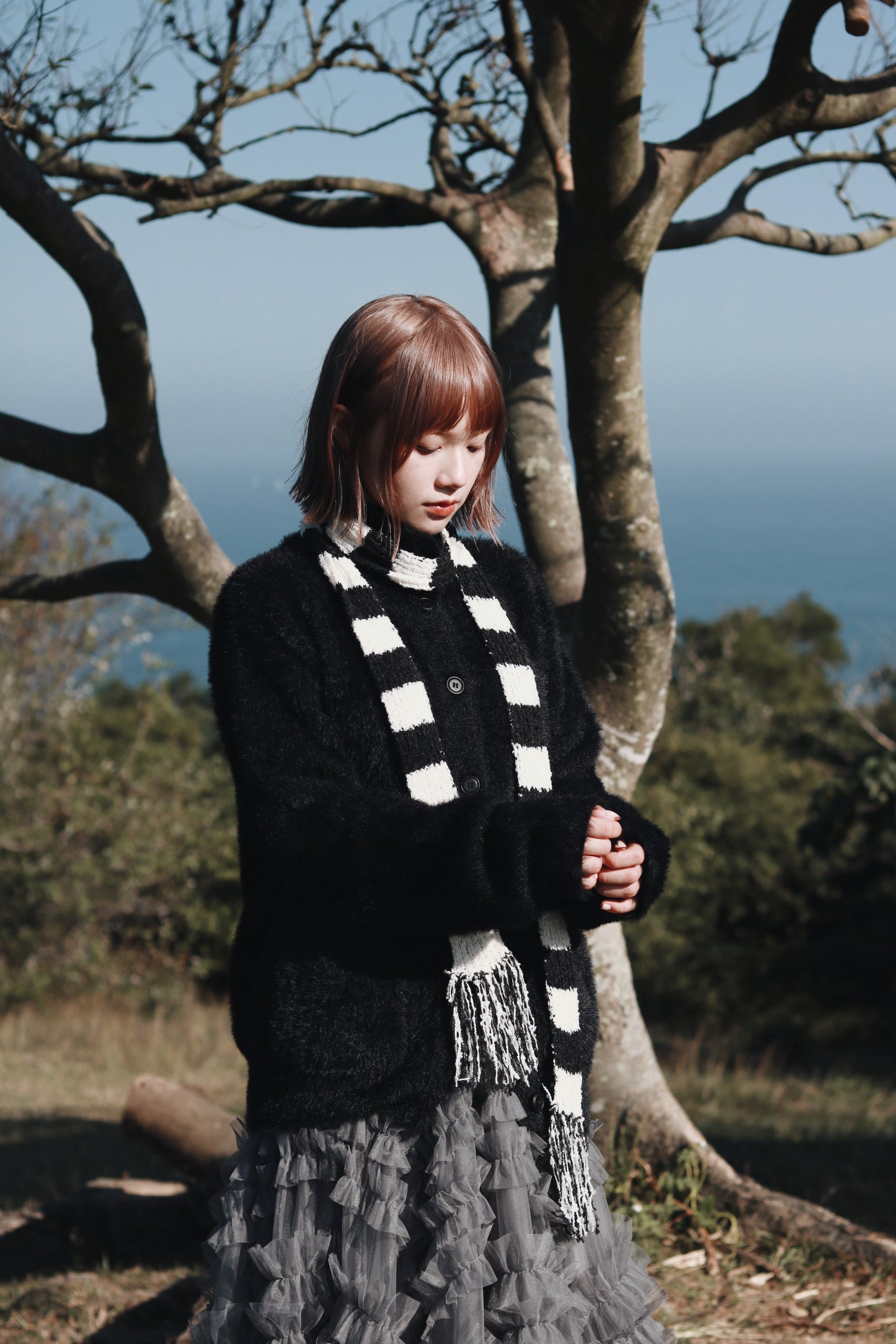 Mini Scarf (Black/Green/Pink)