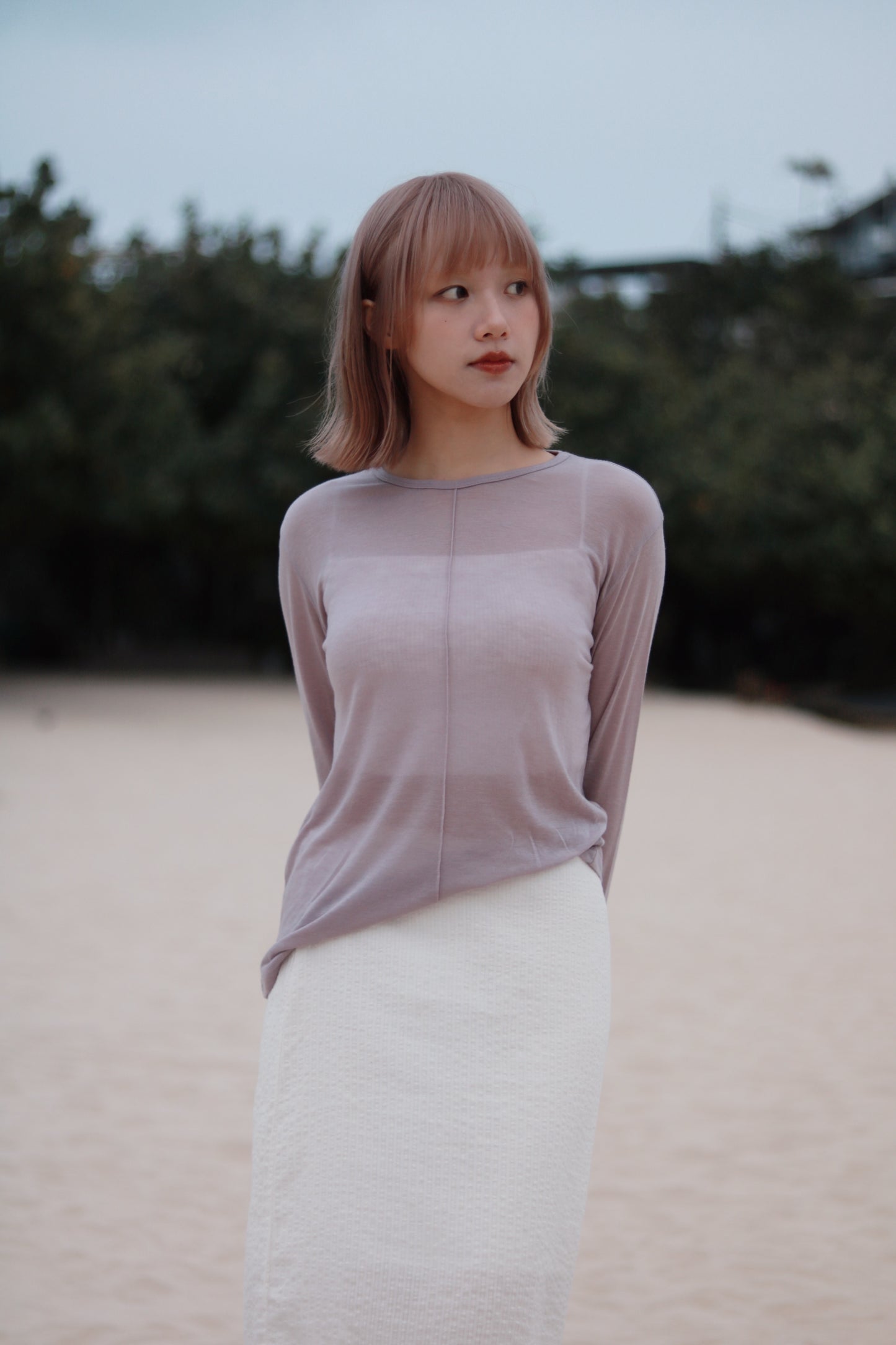 Spring Basic Top (Charcoal/Pink/Purple/White)