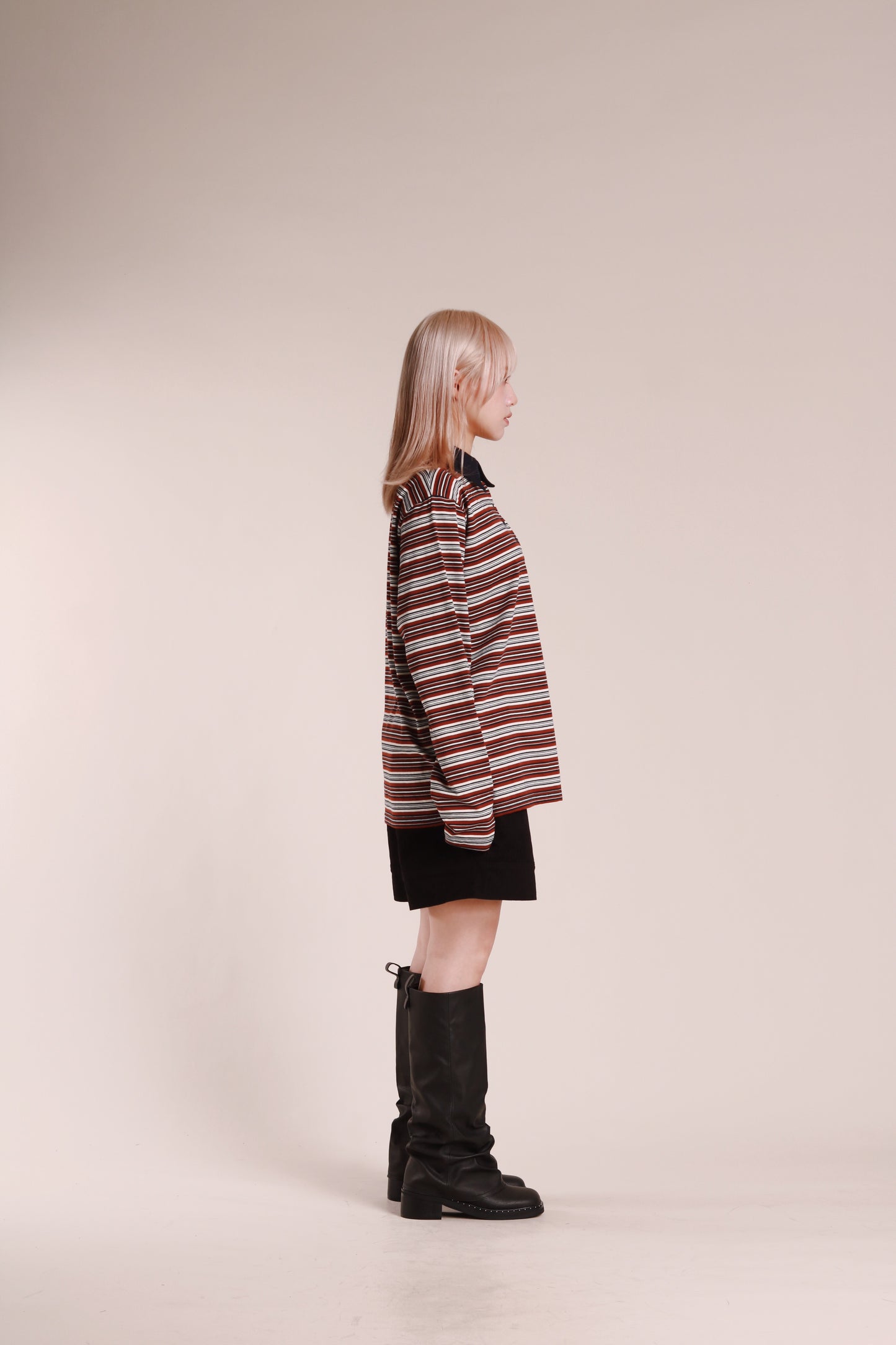 Striped Polo Top (Wine)