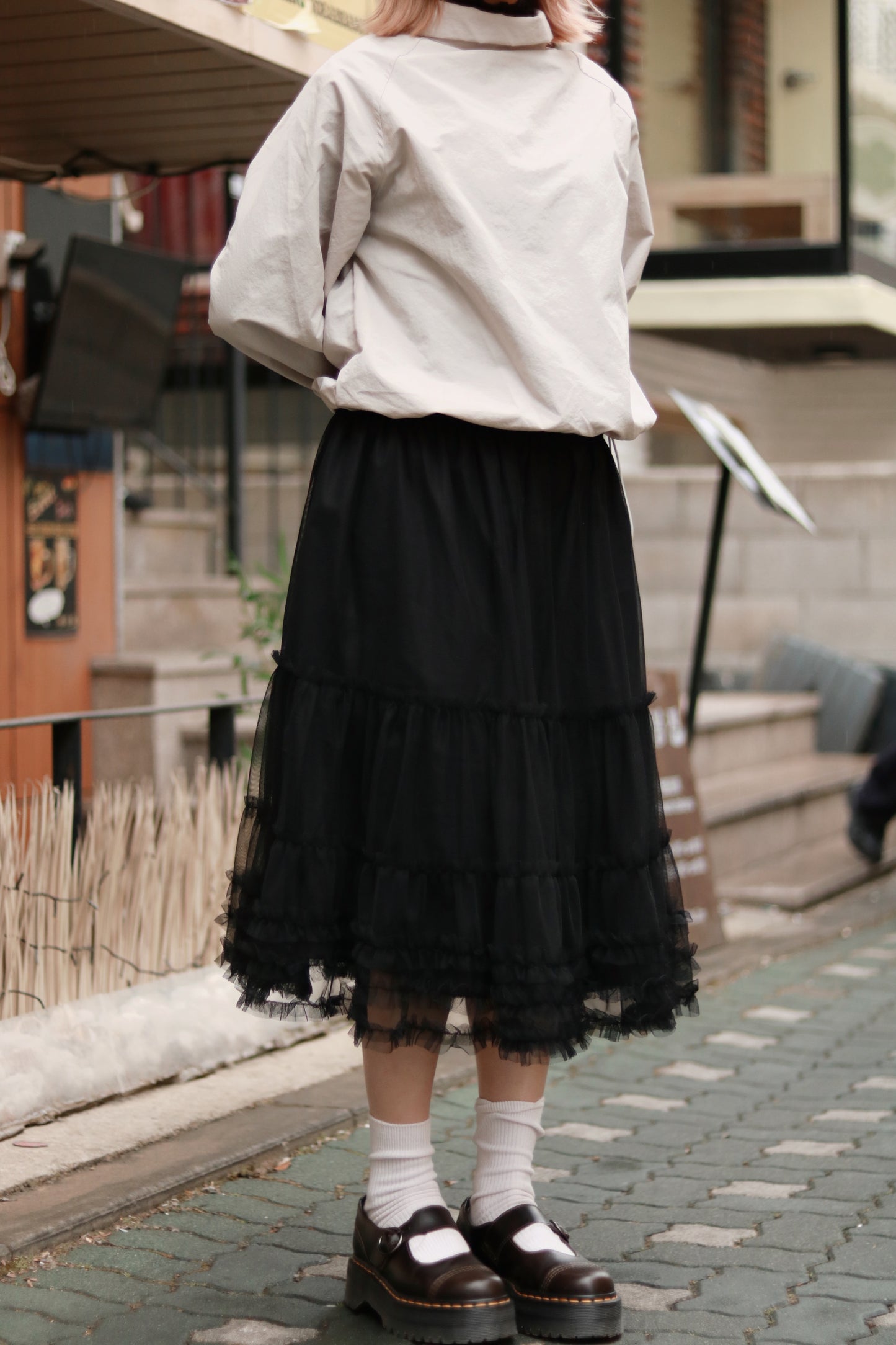 Doll Lace Ruffle Skirt (Black)