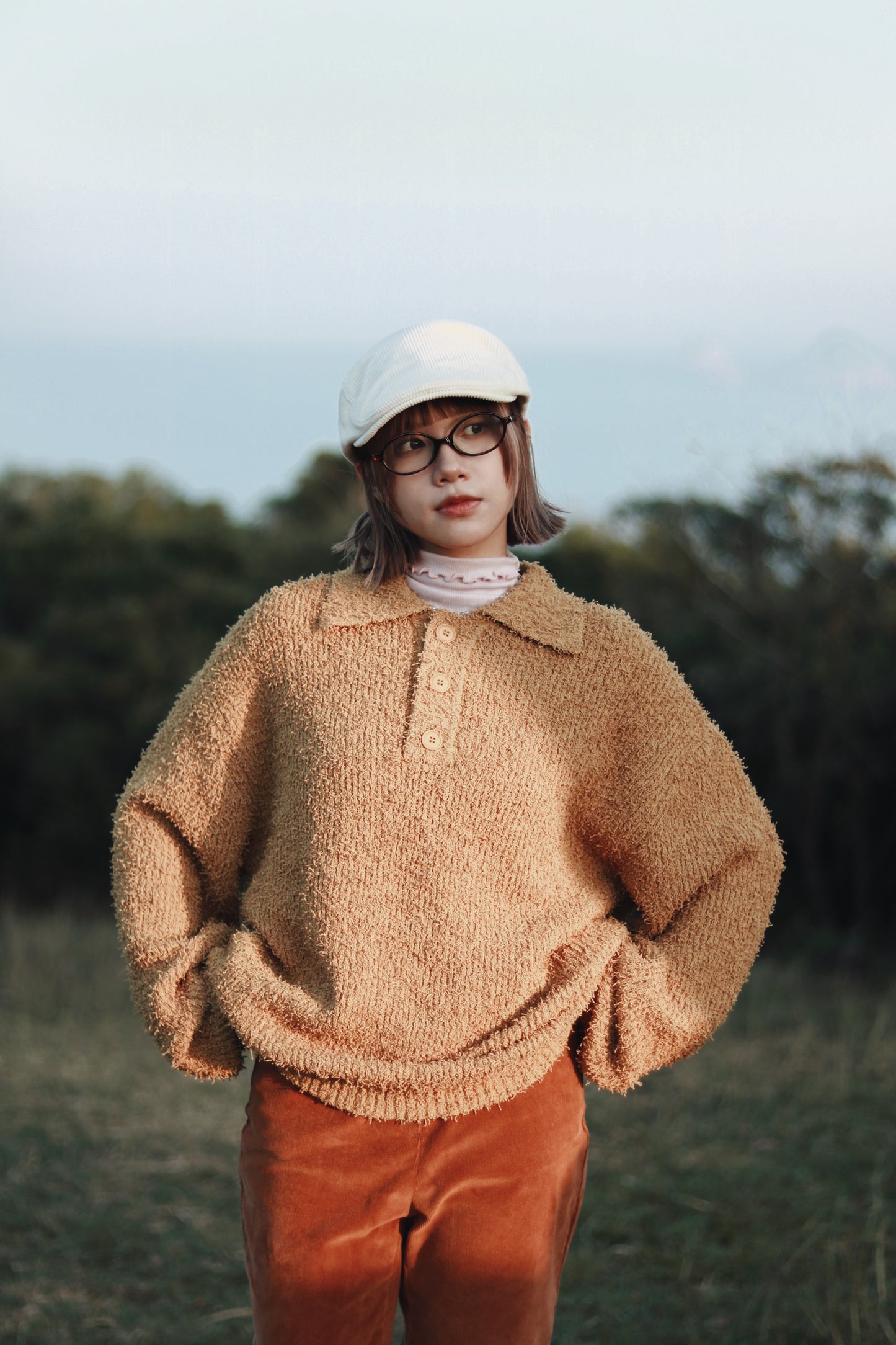 Corduroy News Cap (Ivory)