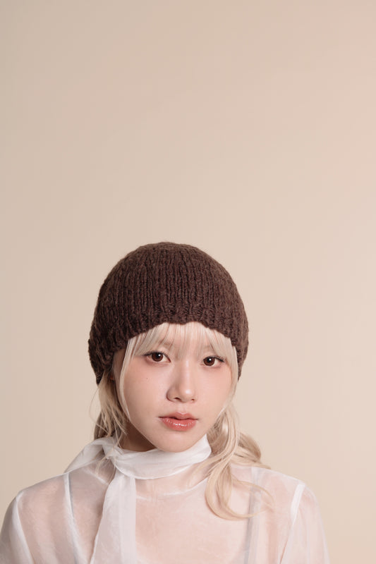 Knit Beanie (Brown)