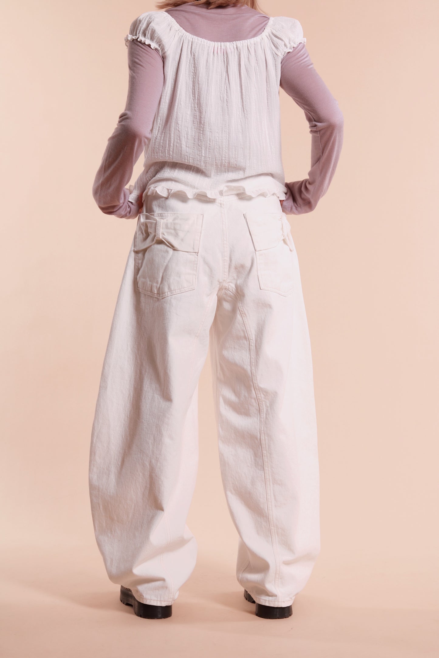 Ribbon Jeans (White)