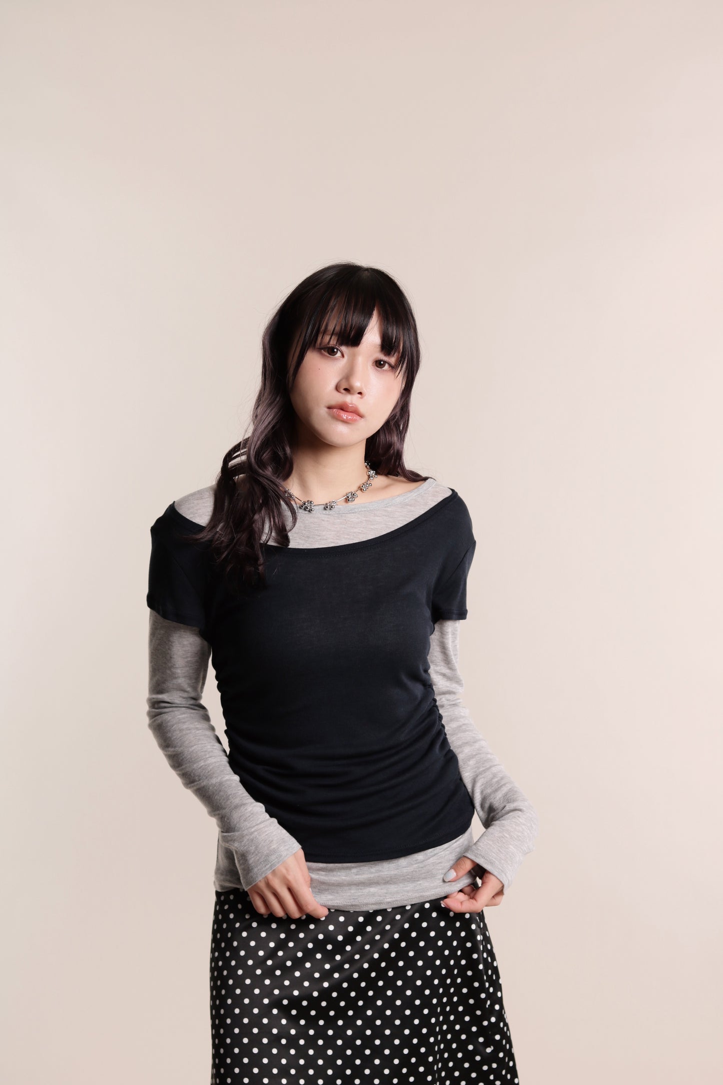 Mila Layered Top (Grey)