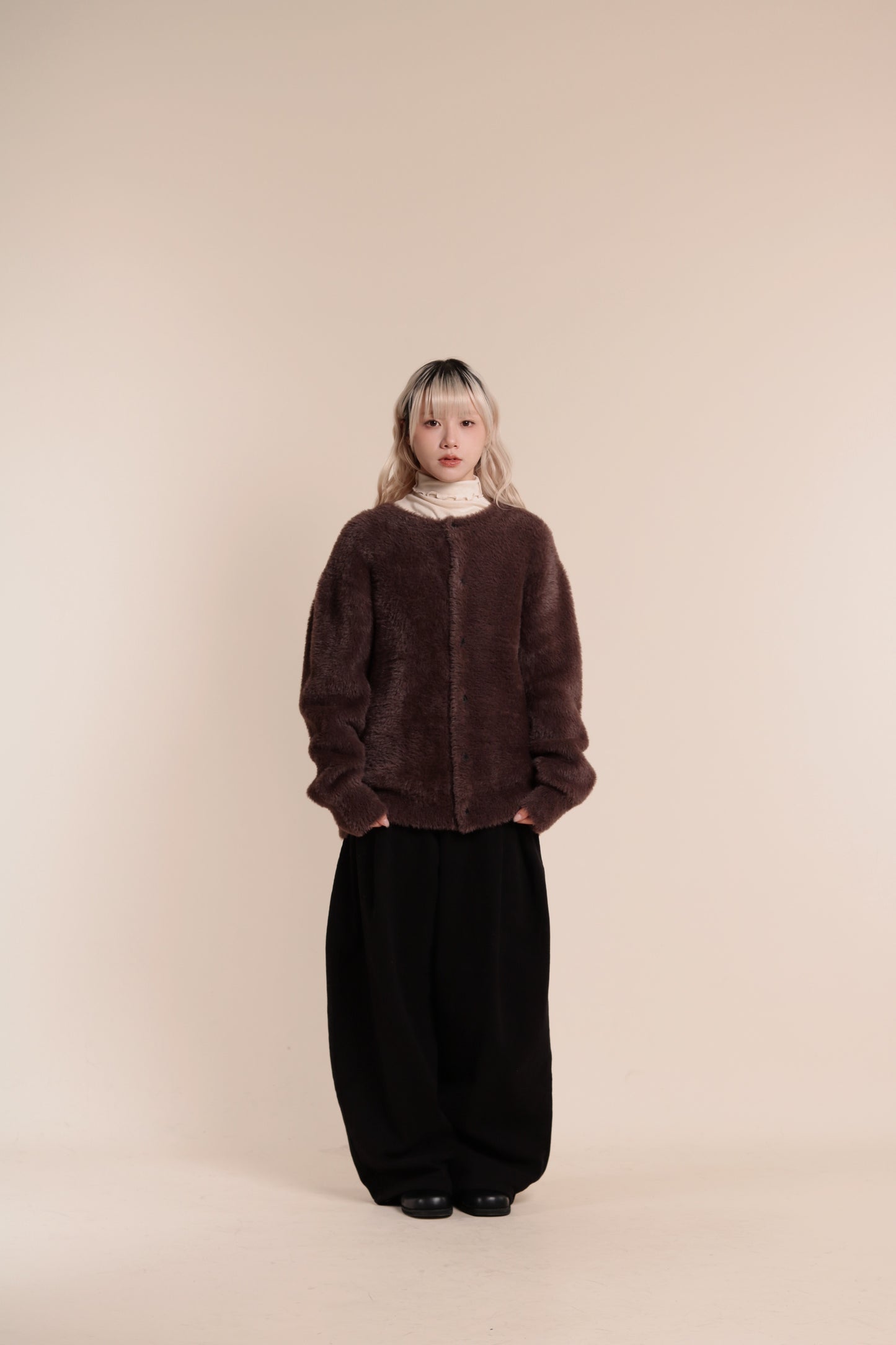 Fluffy Cardigan (Brown)