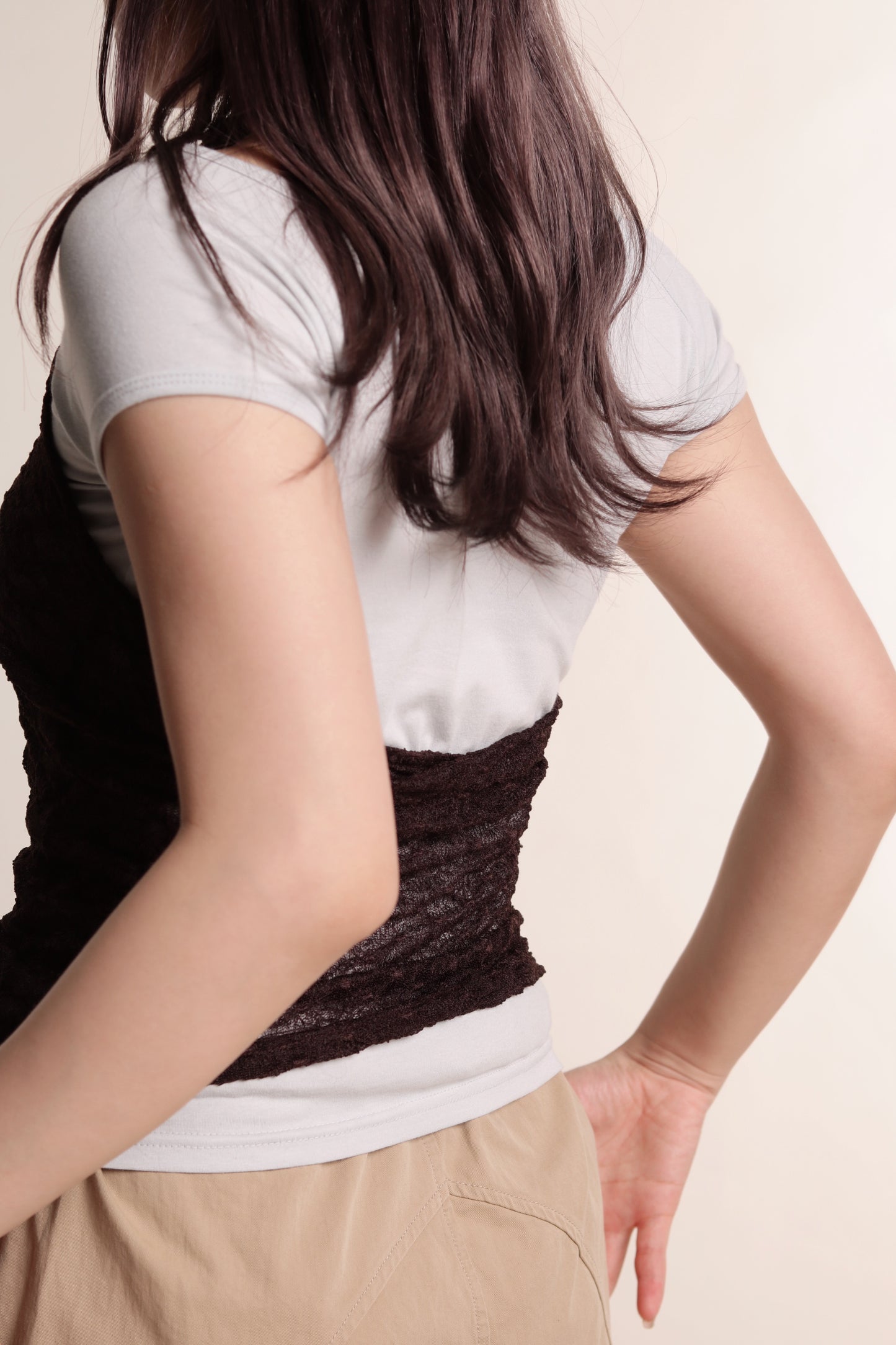 Layered Halter Top Set (Brown)