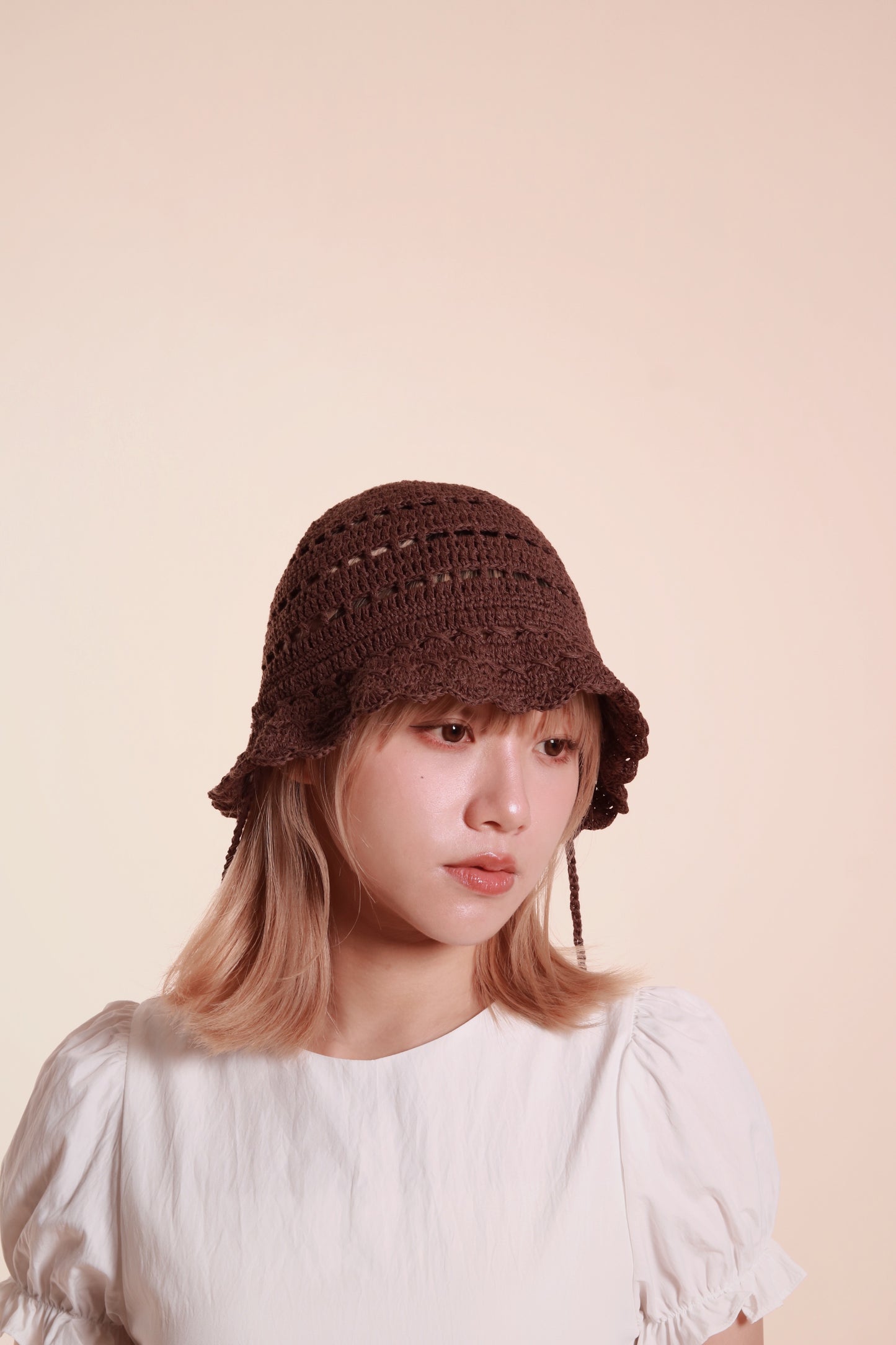 Mesh Bucket Hat (Brown)