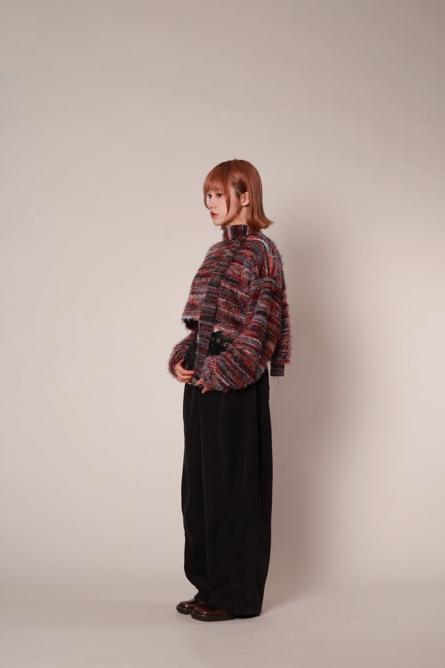 Fluffy Rainbow Sweater (Red)
