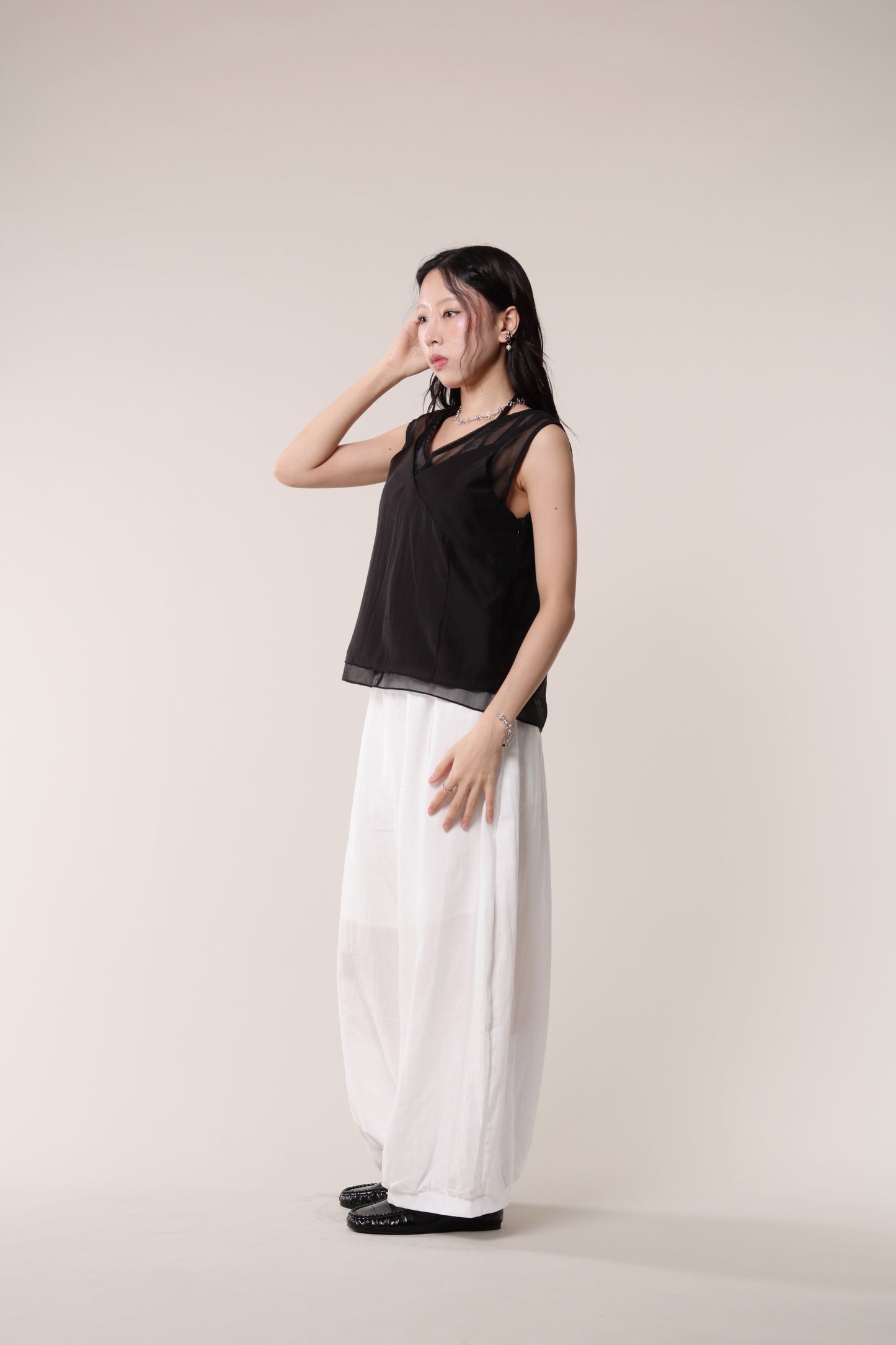 Linen Bubble Pants (White)