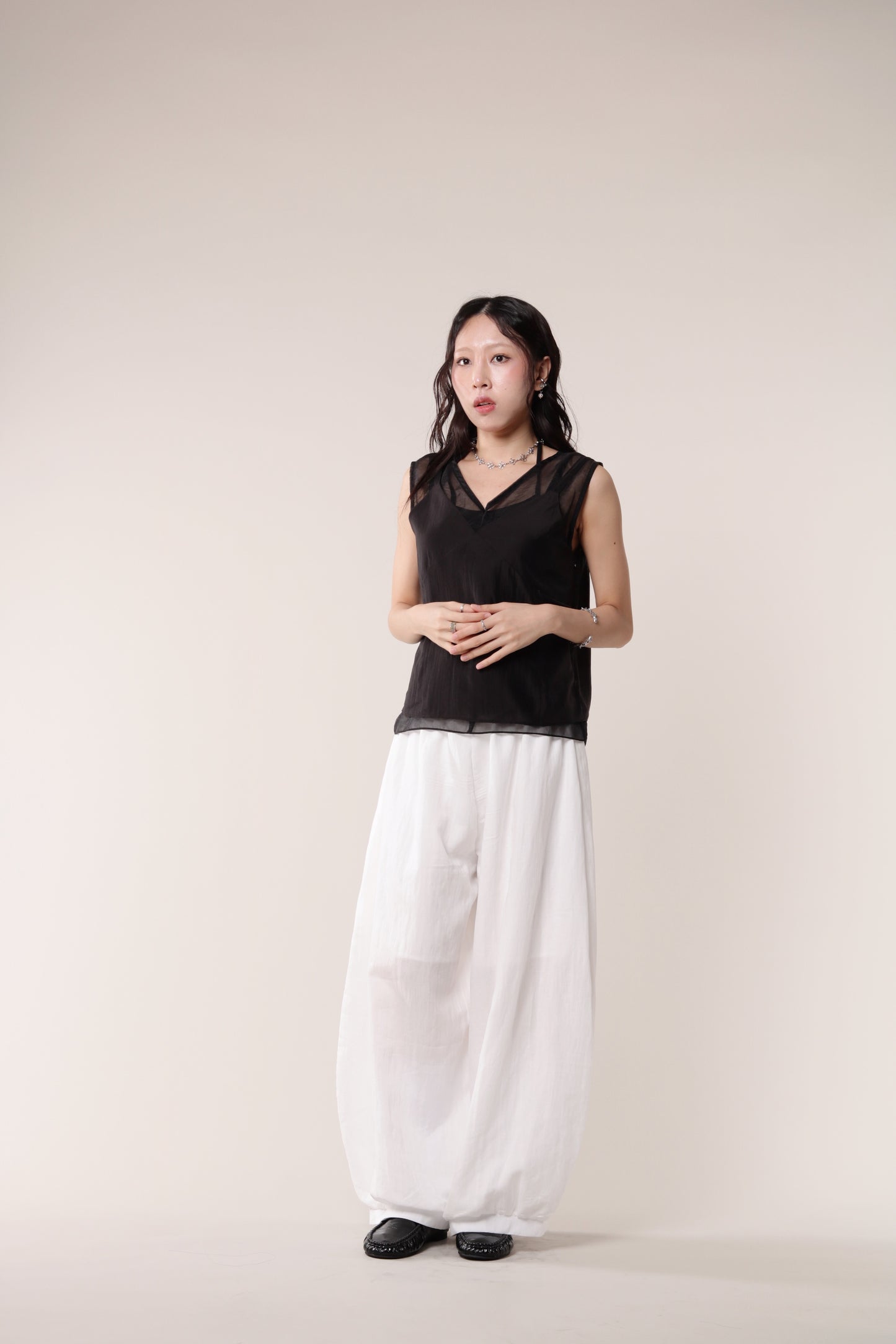 Linen Bubble Pants (White)