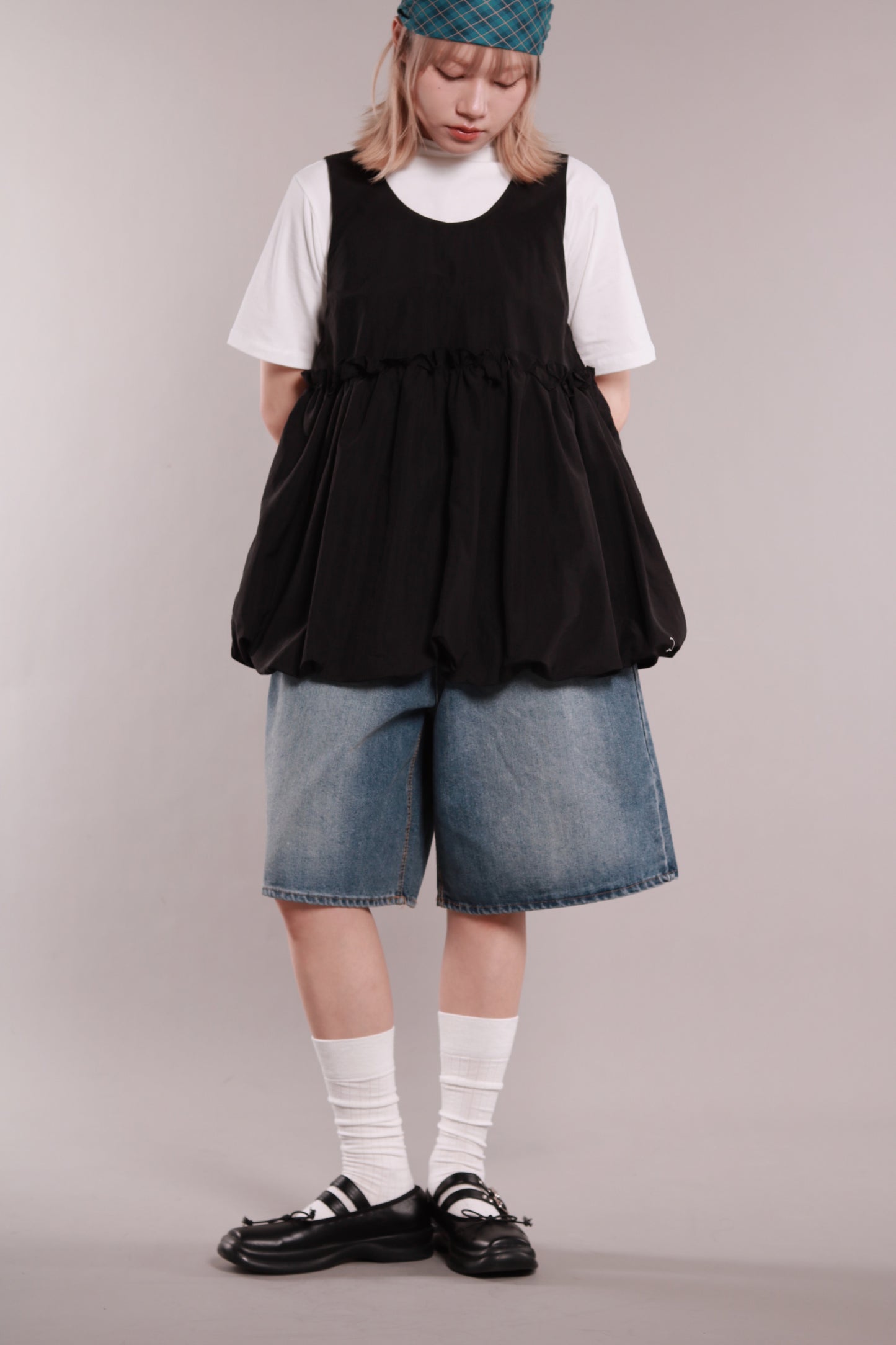 Mock Neck Tee (White)