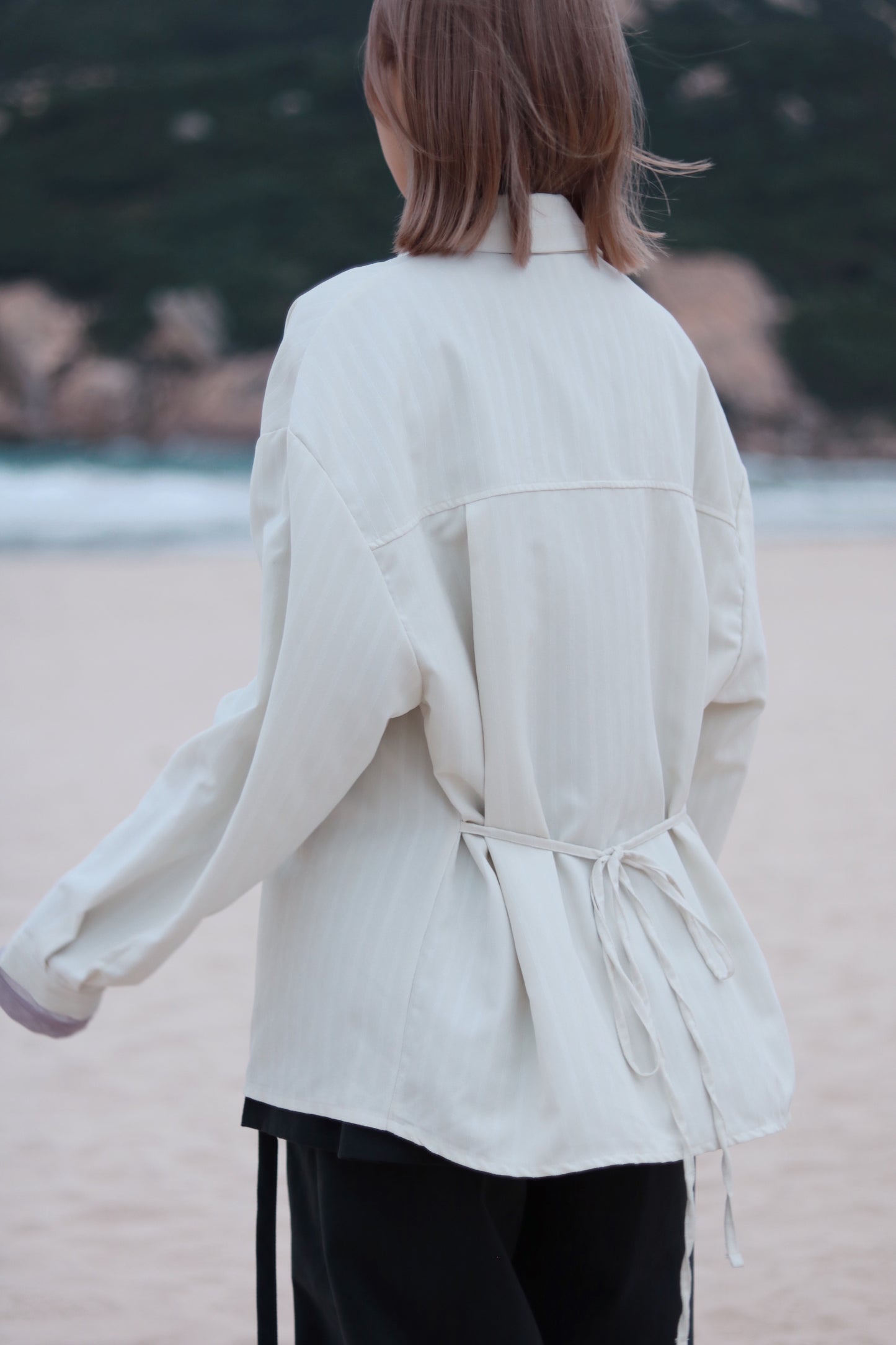 Relaxed Belt Shirt (Ivory)