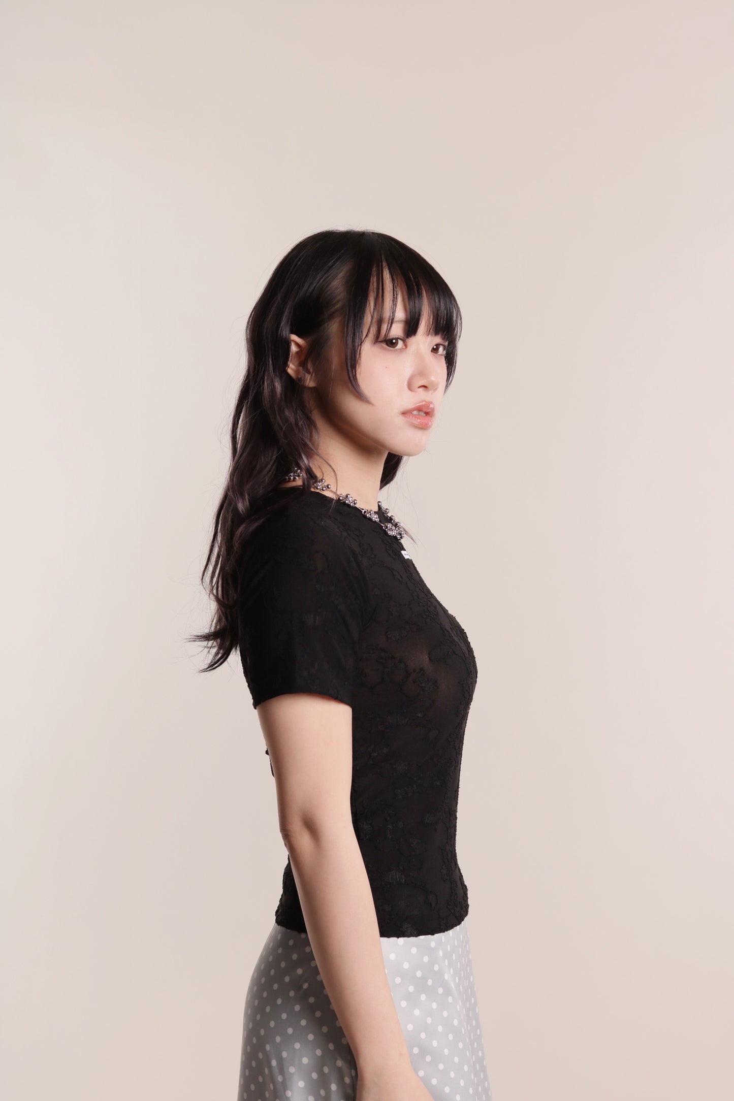 Mesh Flower Top (Black)
