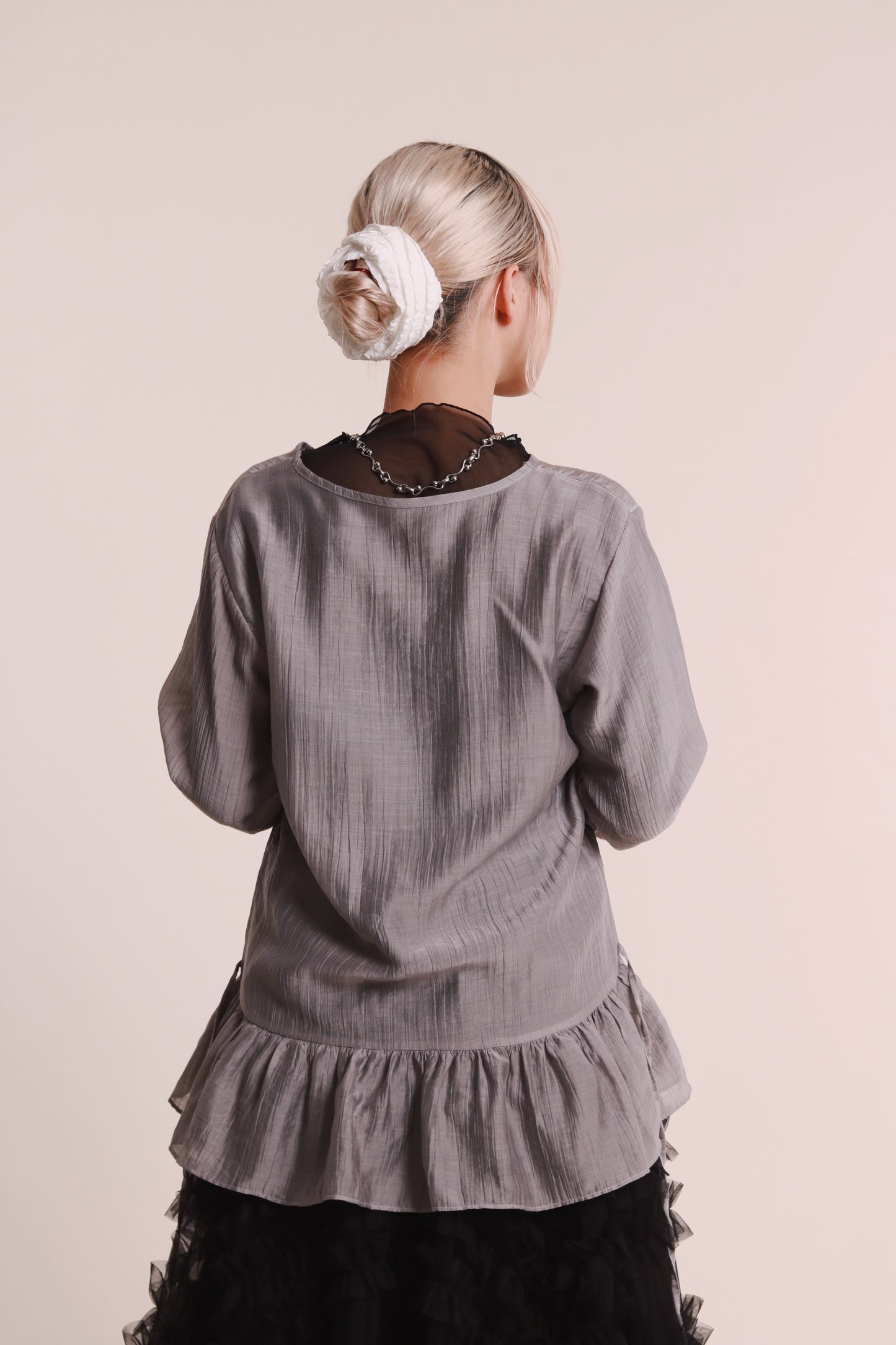 Doll Ruffle Blouse (Grey)