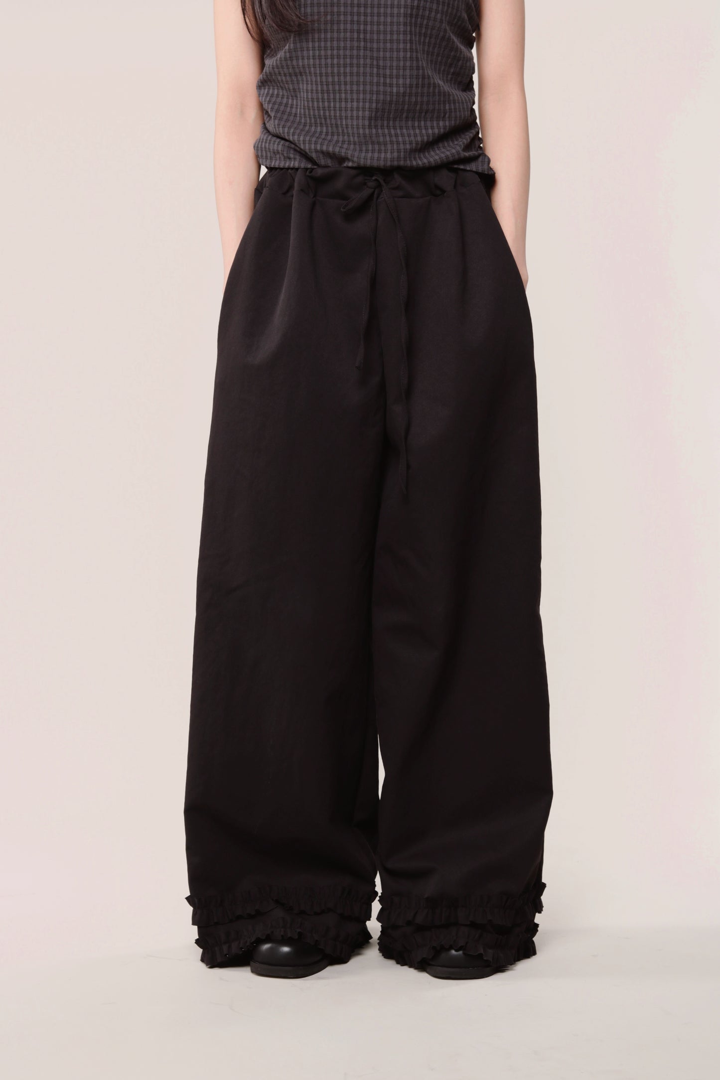 Double Ruffle Pants (Black)