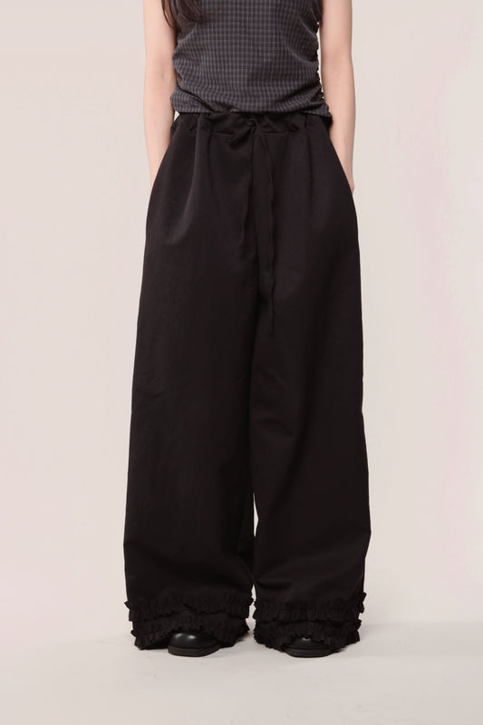 Double Ruffle Pants (Black)