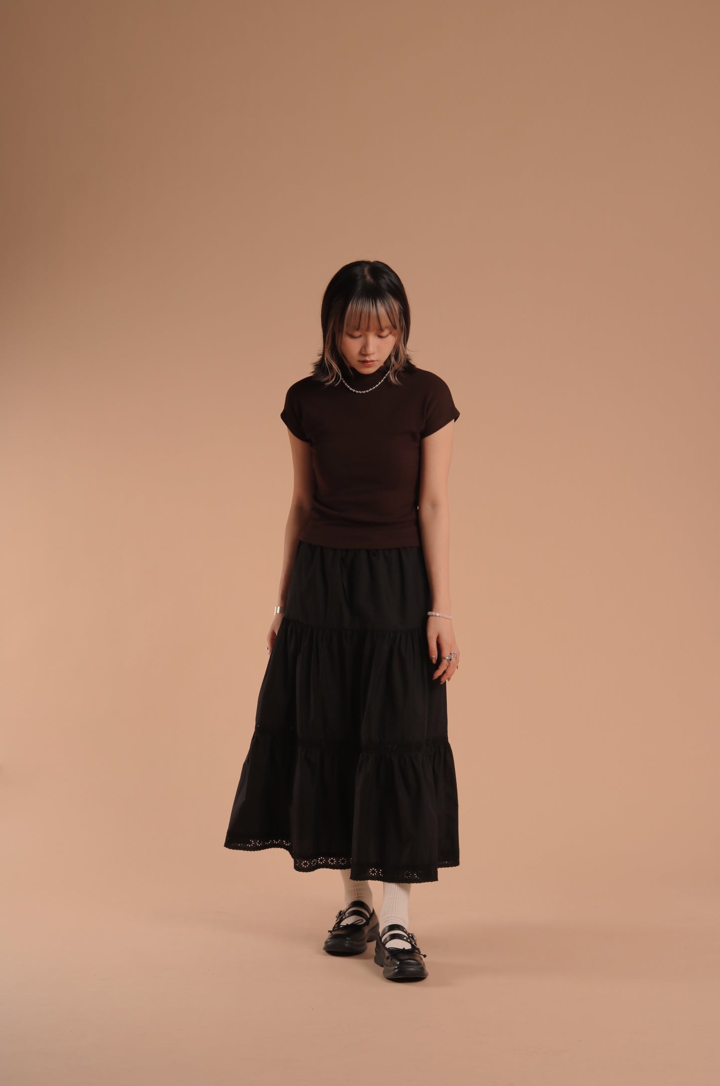 Cap Sleeve Tee (Brown)