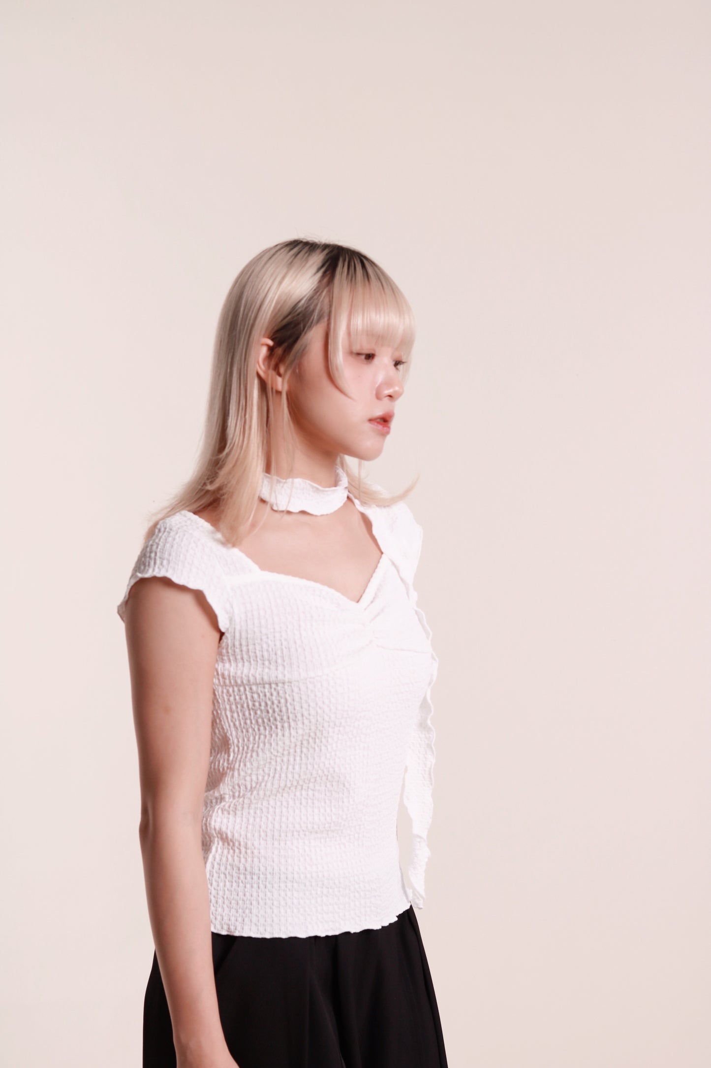 Gathered Tee Set (White)