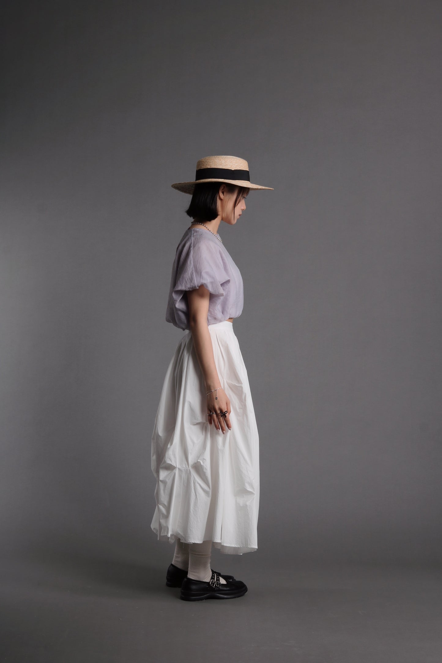 Doll Gathered Skirt (White)