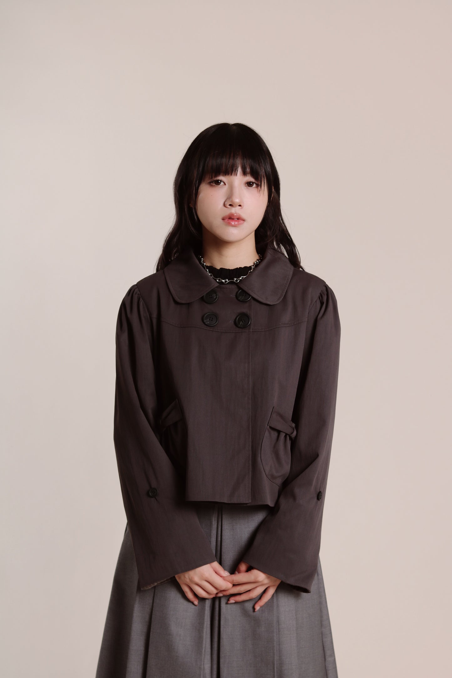 Doll Ribbon Jacket (Charcoal)