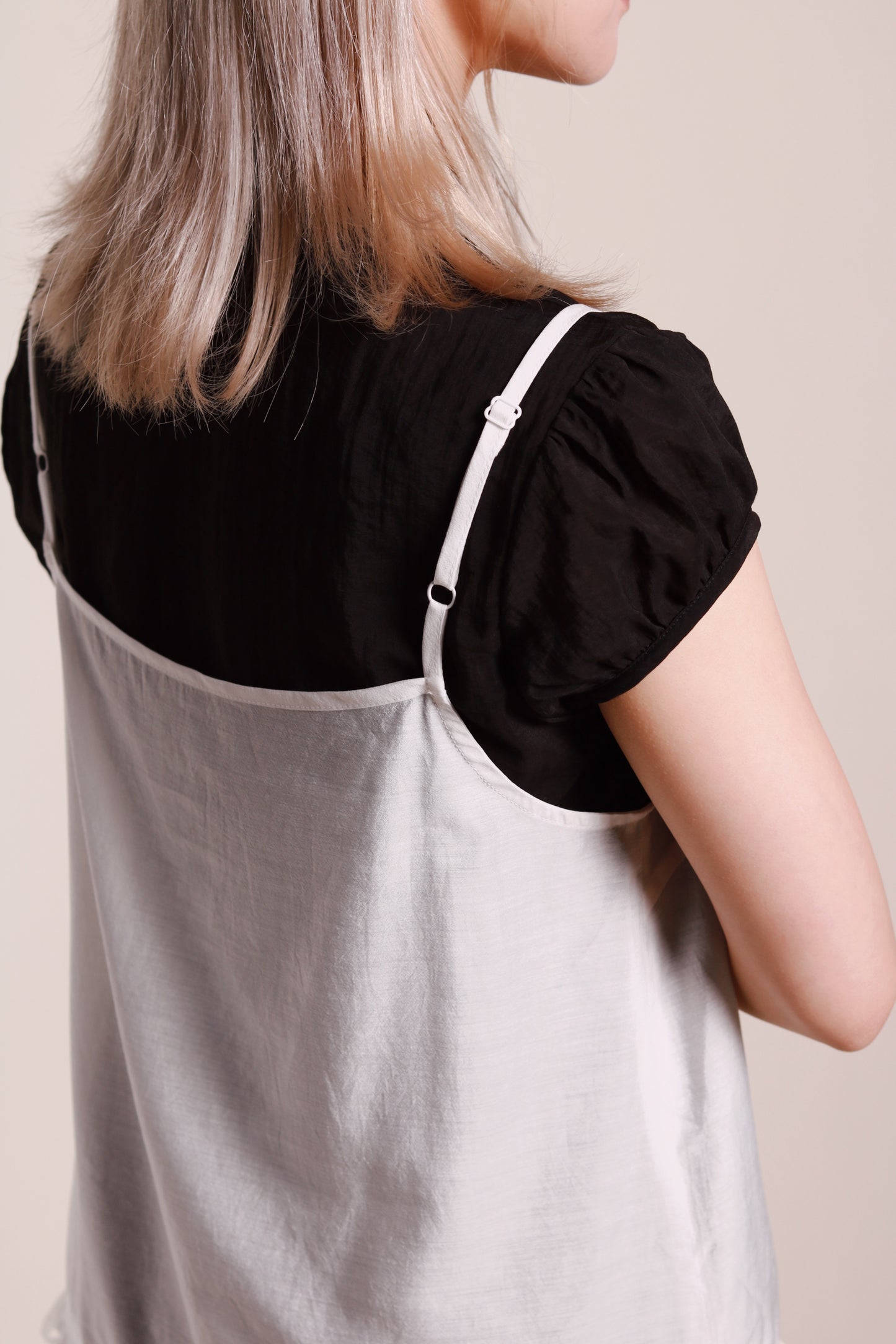 Double Ruffle Sleeveless Top (White)