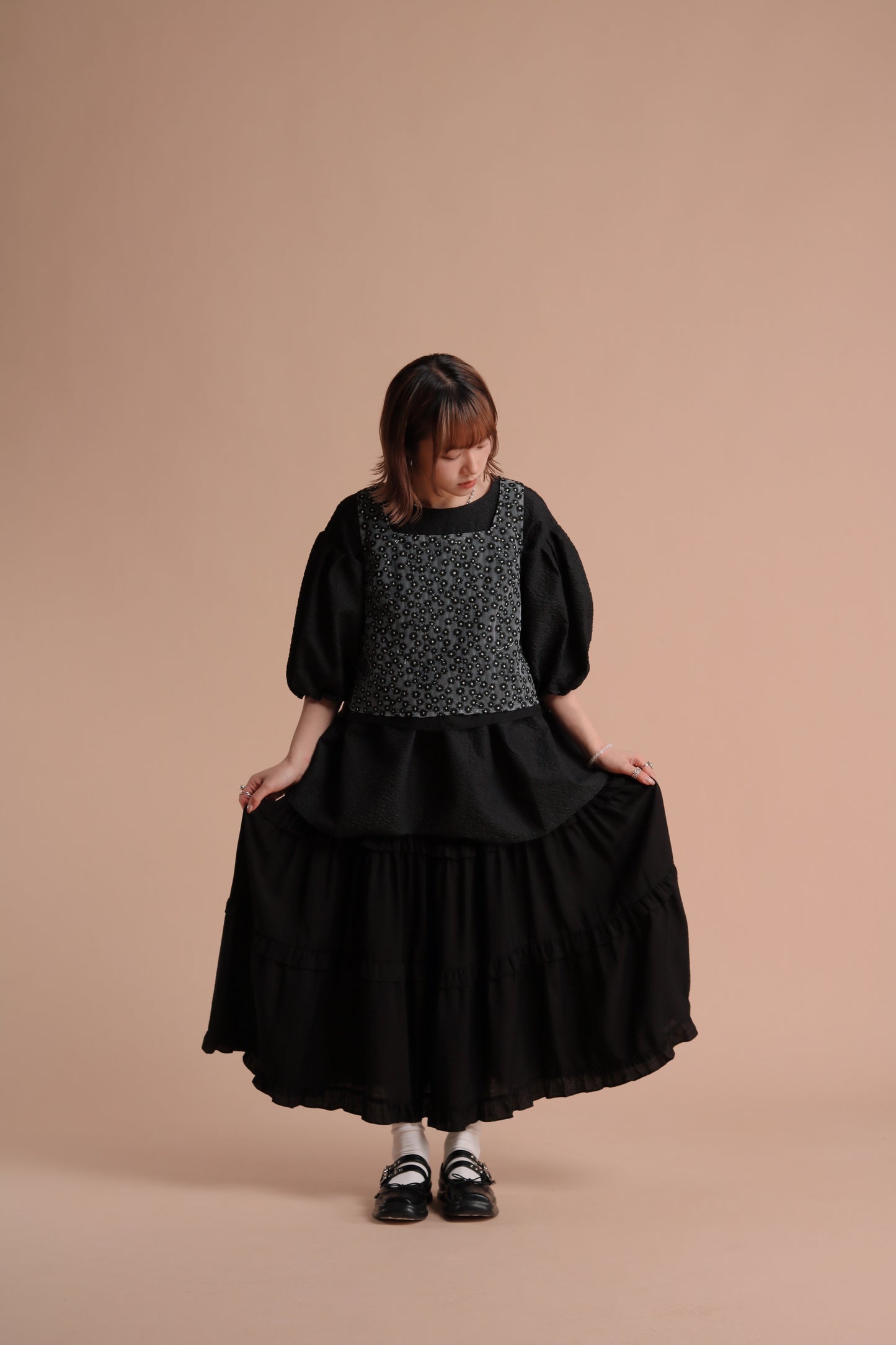 Alva Ruffle Dress (Black)