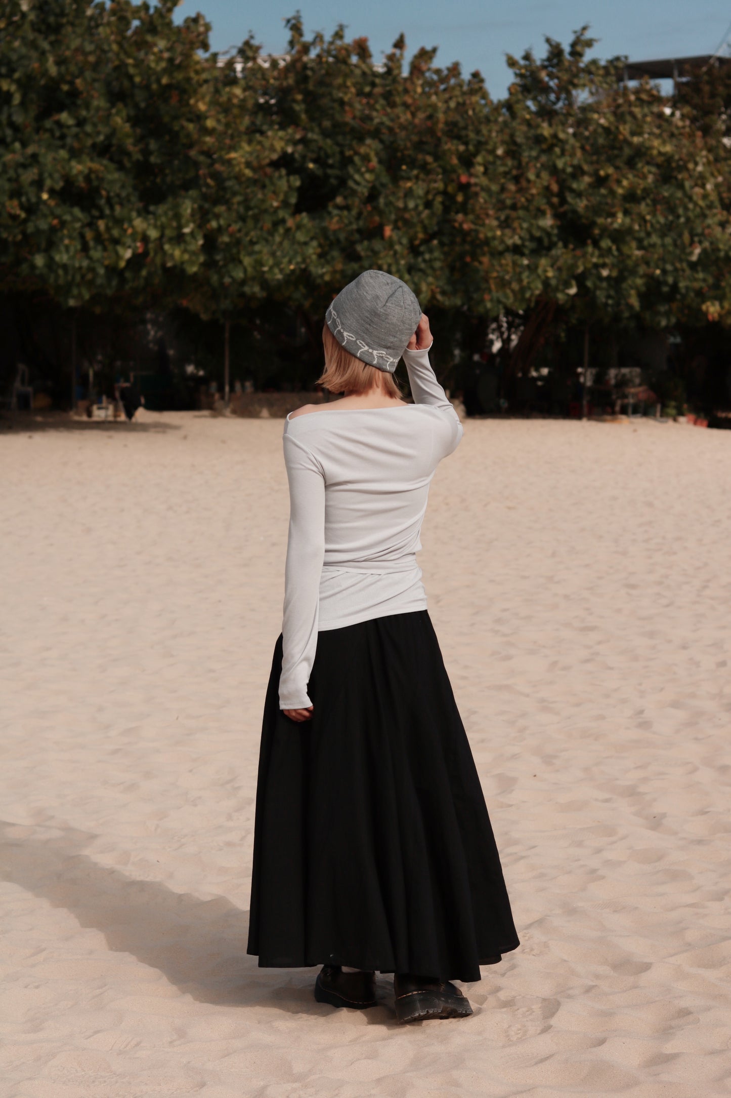 Little Ribbon Beanie (Grey)