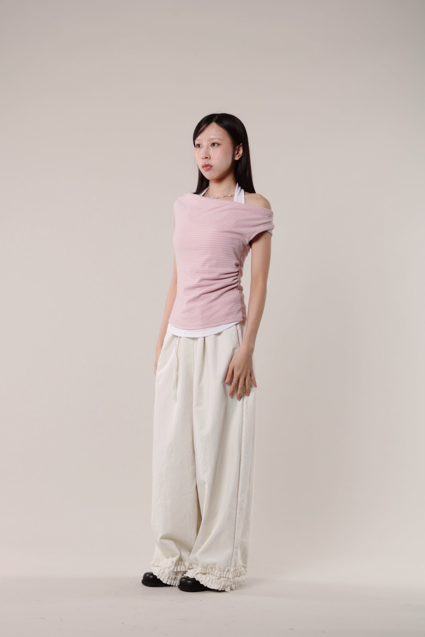 Double Ruffle Pants (Ivory)